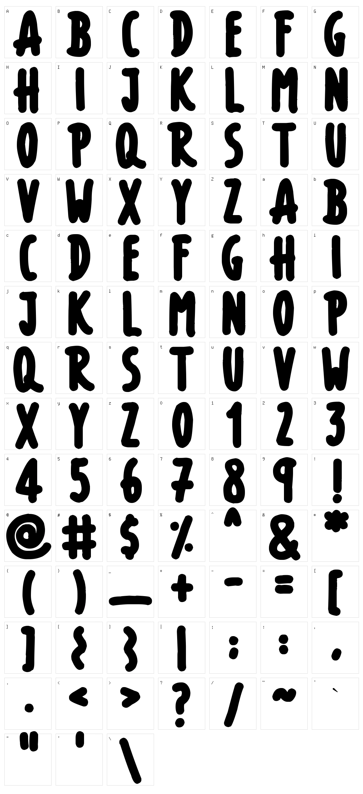 Thick Marker Talls Character Set