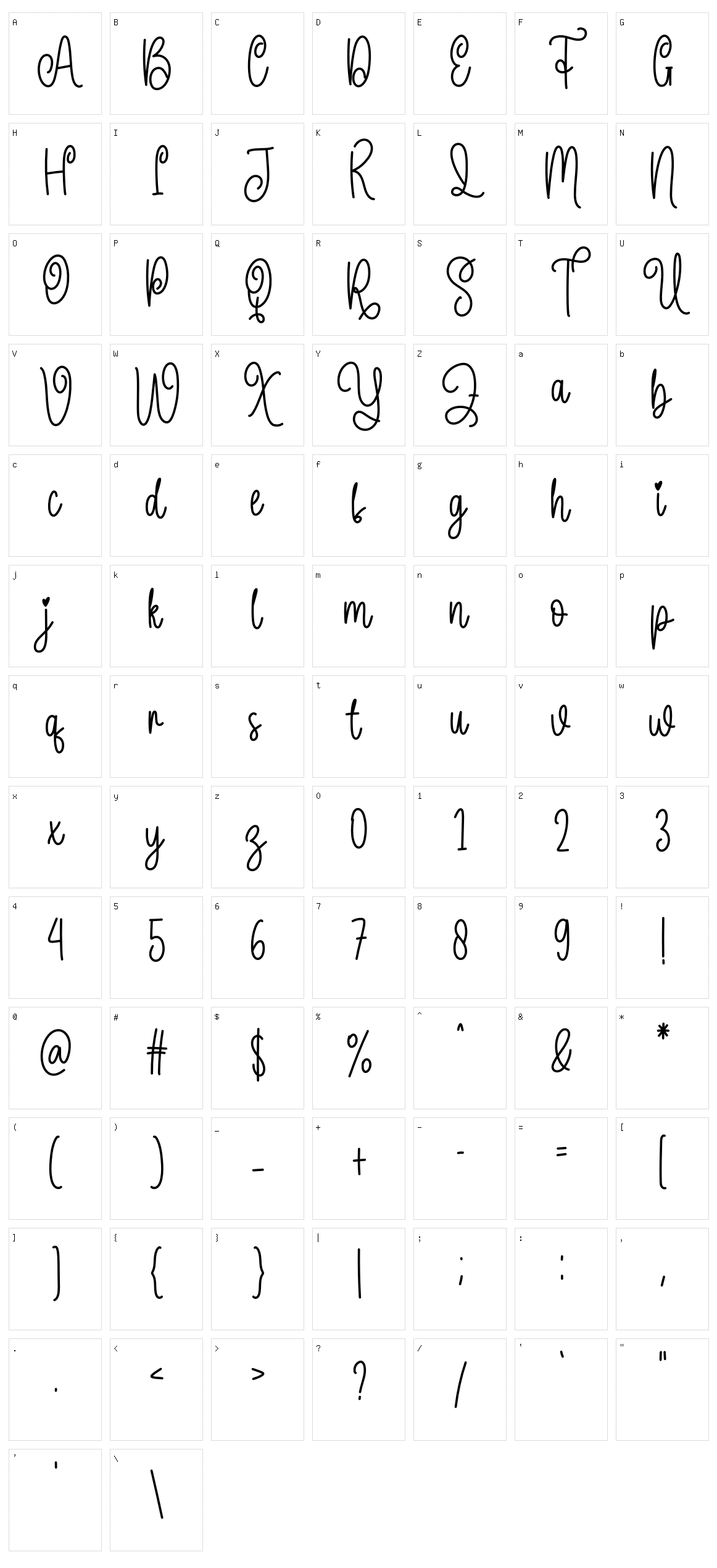 Thin Character Set
