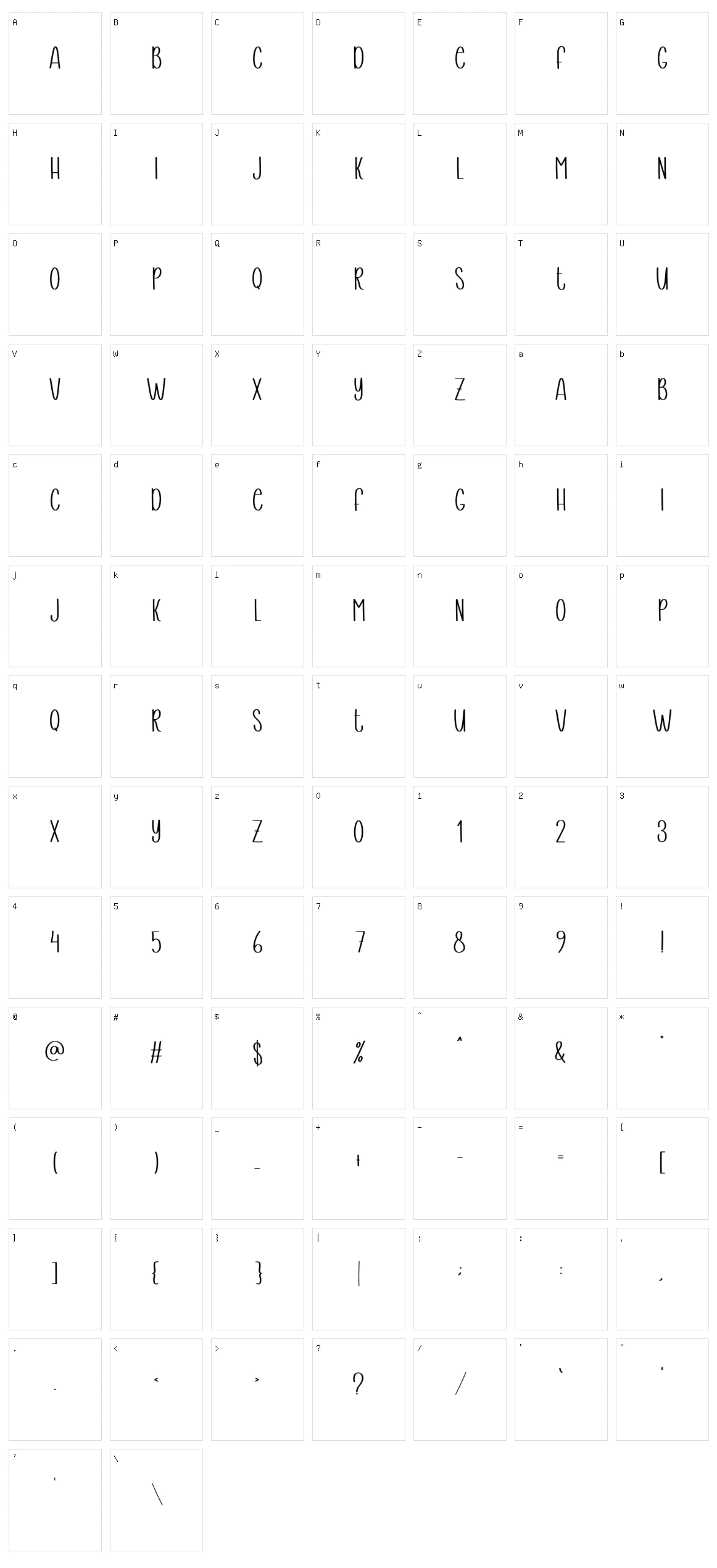 Thingking Character Set