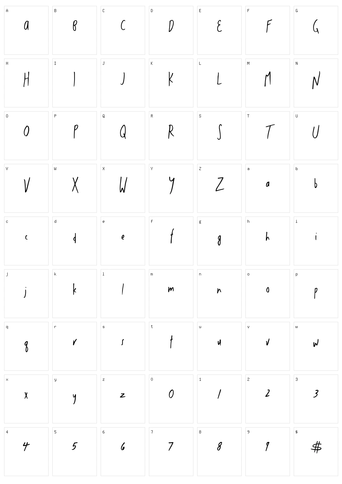 Think Light Character Set