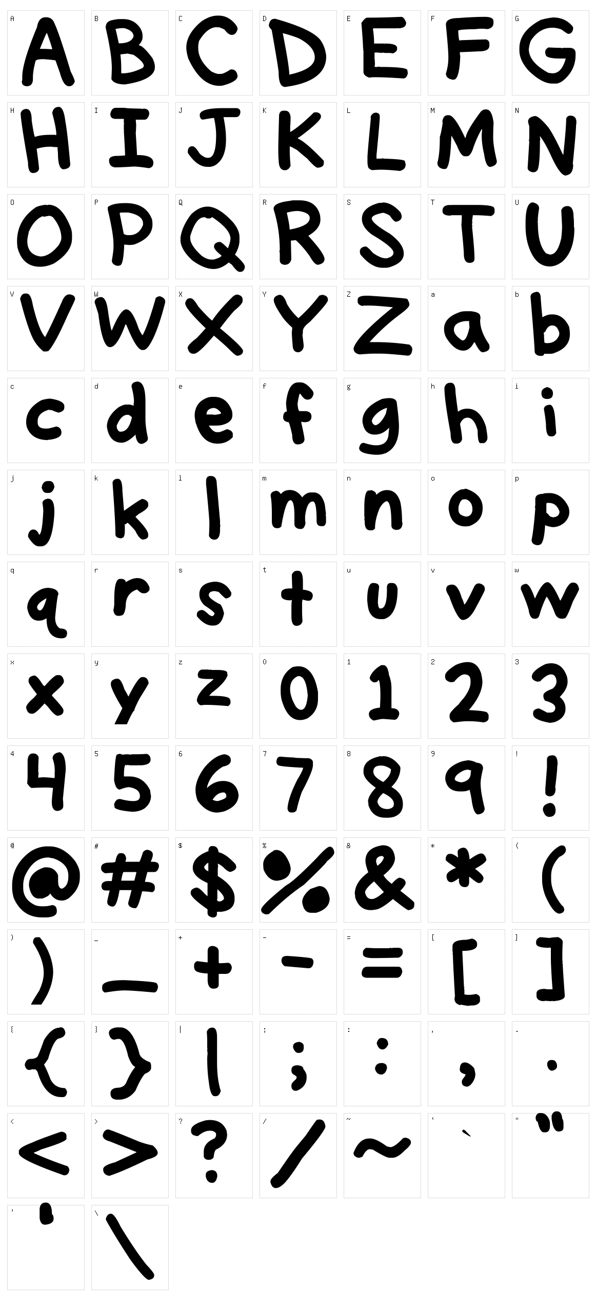 Think Thick Character Set