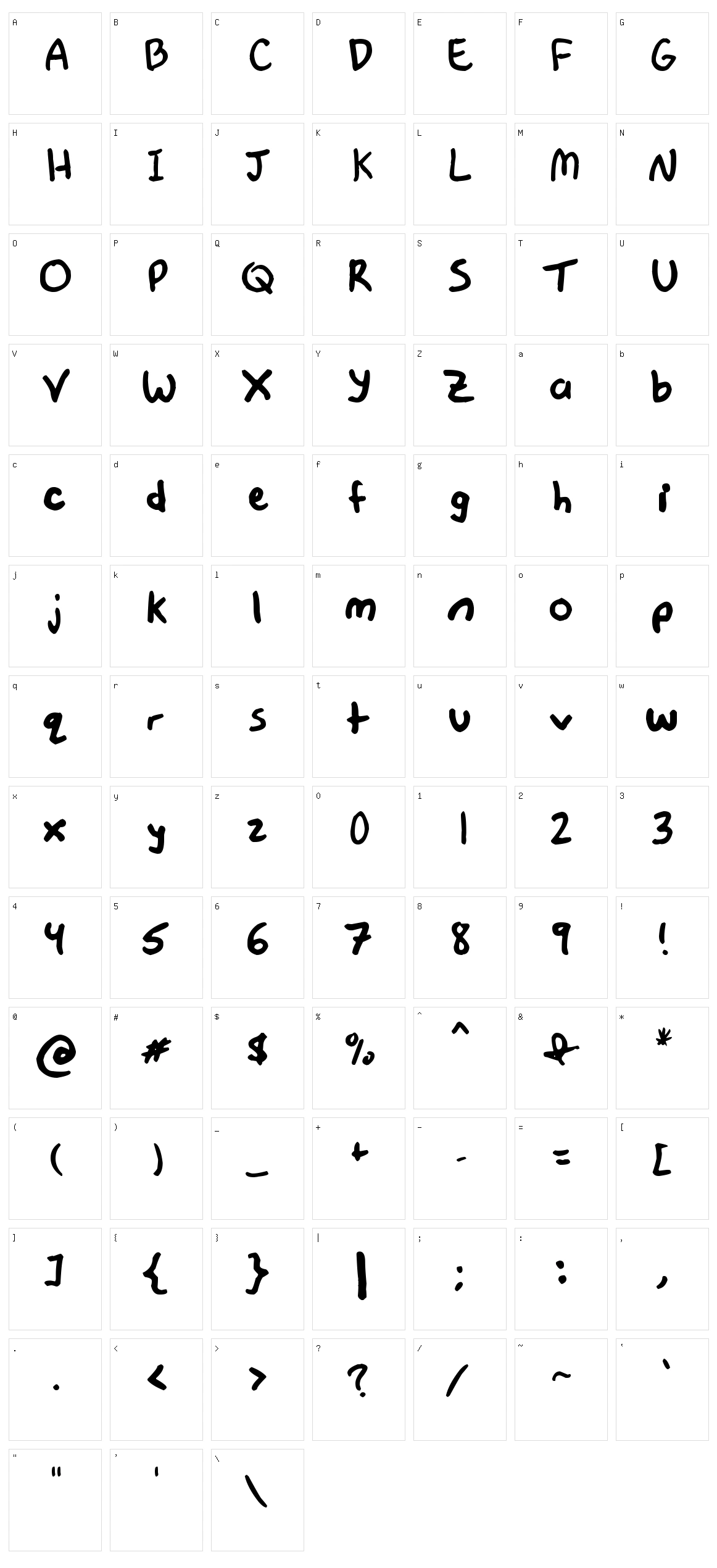 This font is not a typeface Character Set