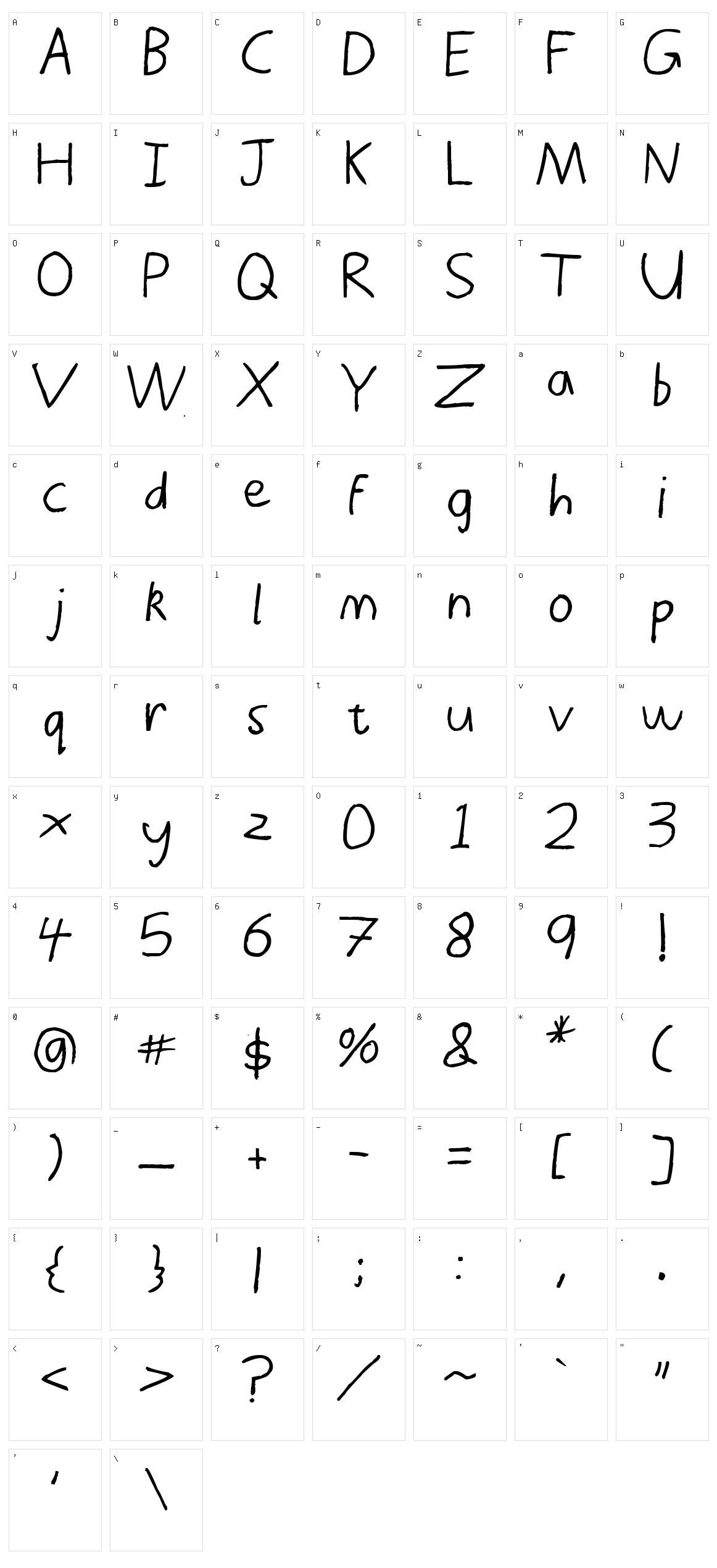 Thor's Thunderfont Character Set