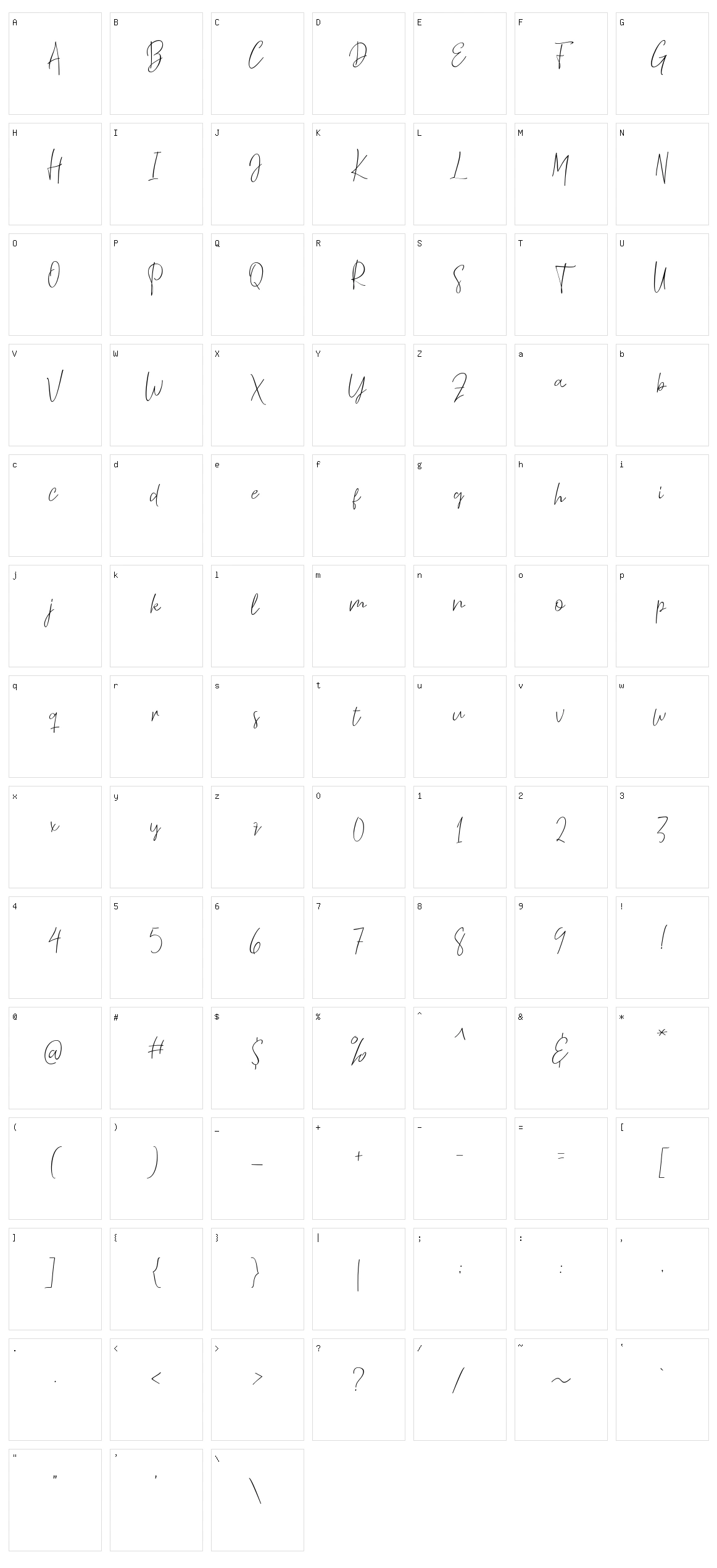 Thousand Script Character Set
