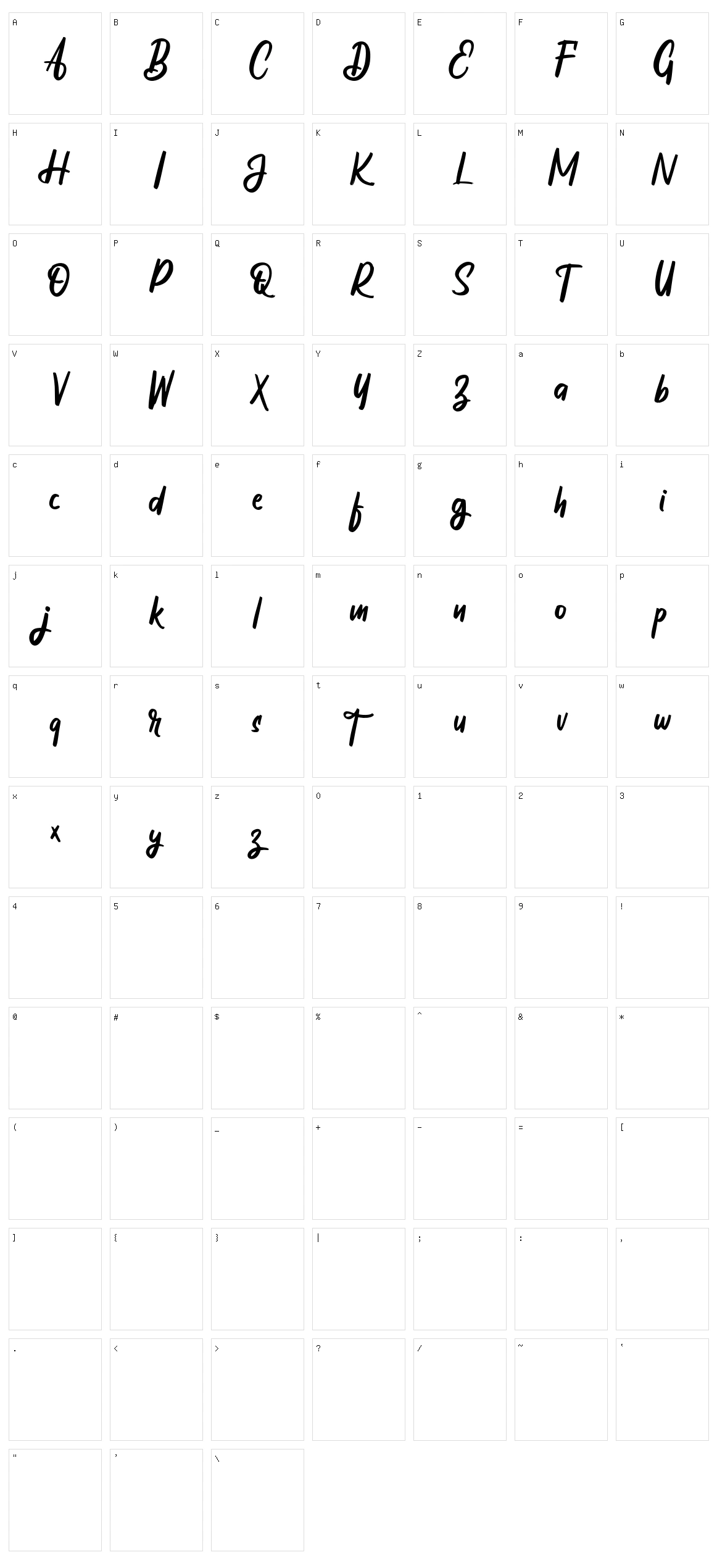 Thrucy Character Set