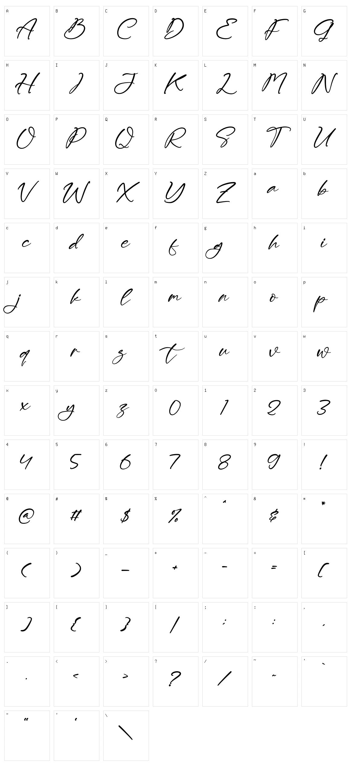 Tightones Character Set