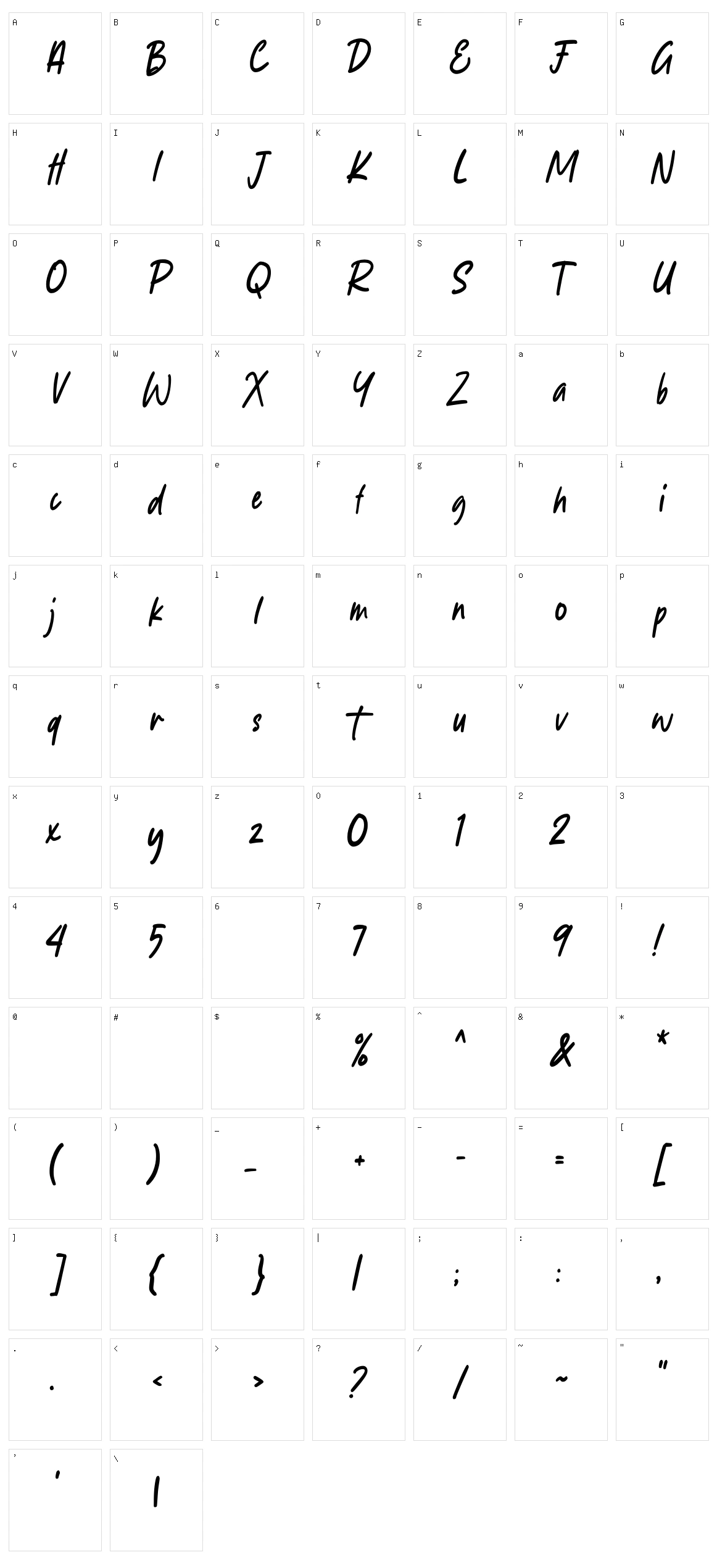 Timeless Notes Character Set