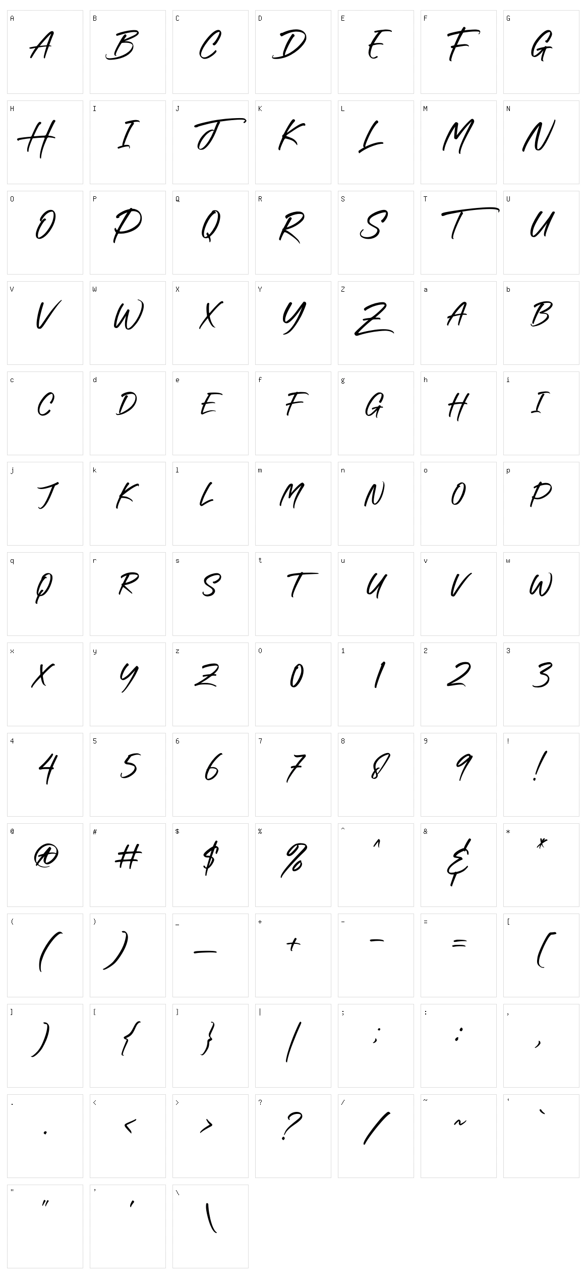 Tint Shade Character Set