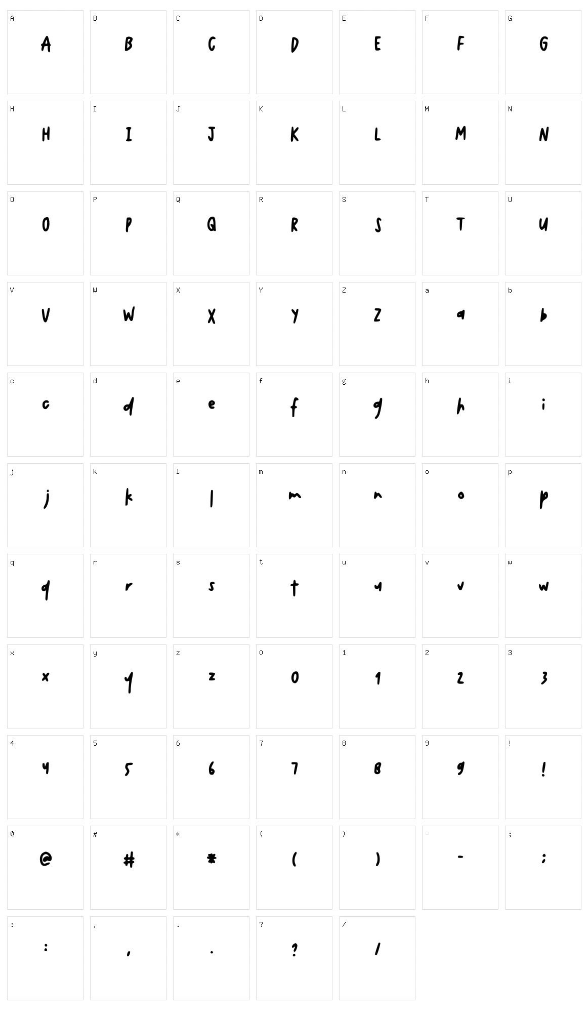 Tireomisu Character Set