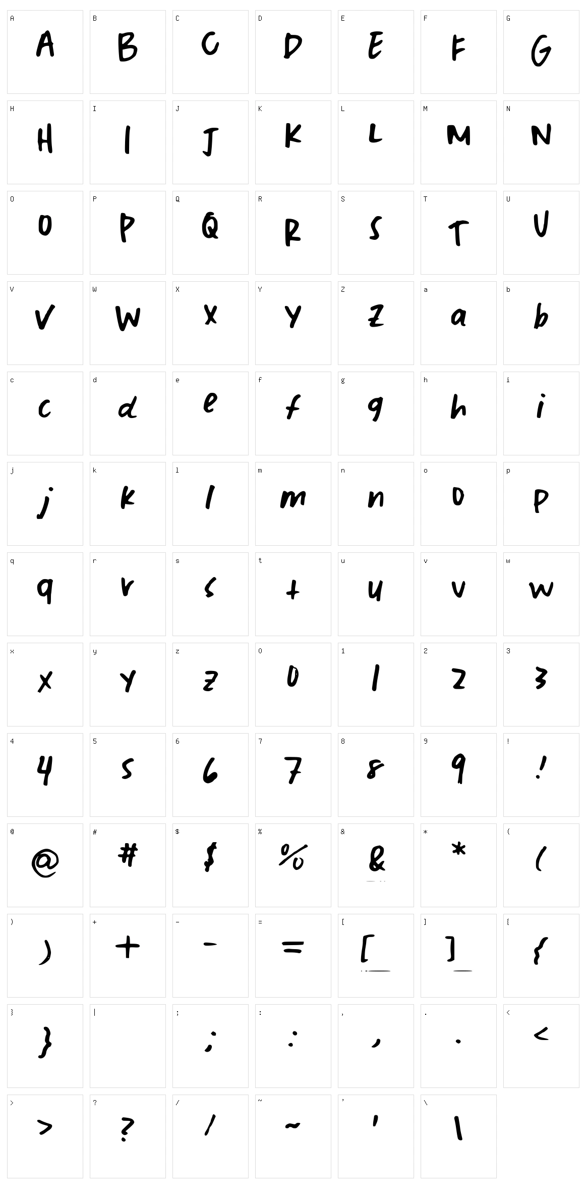 TMJ Character Set