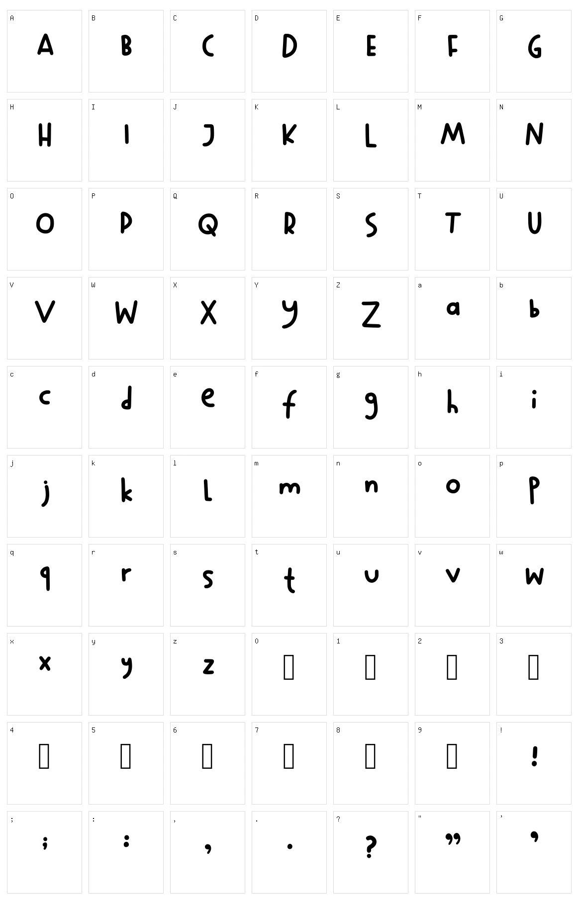Todayfont1 Character Set