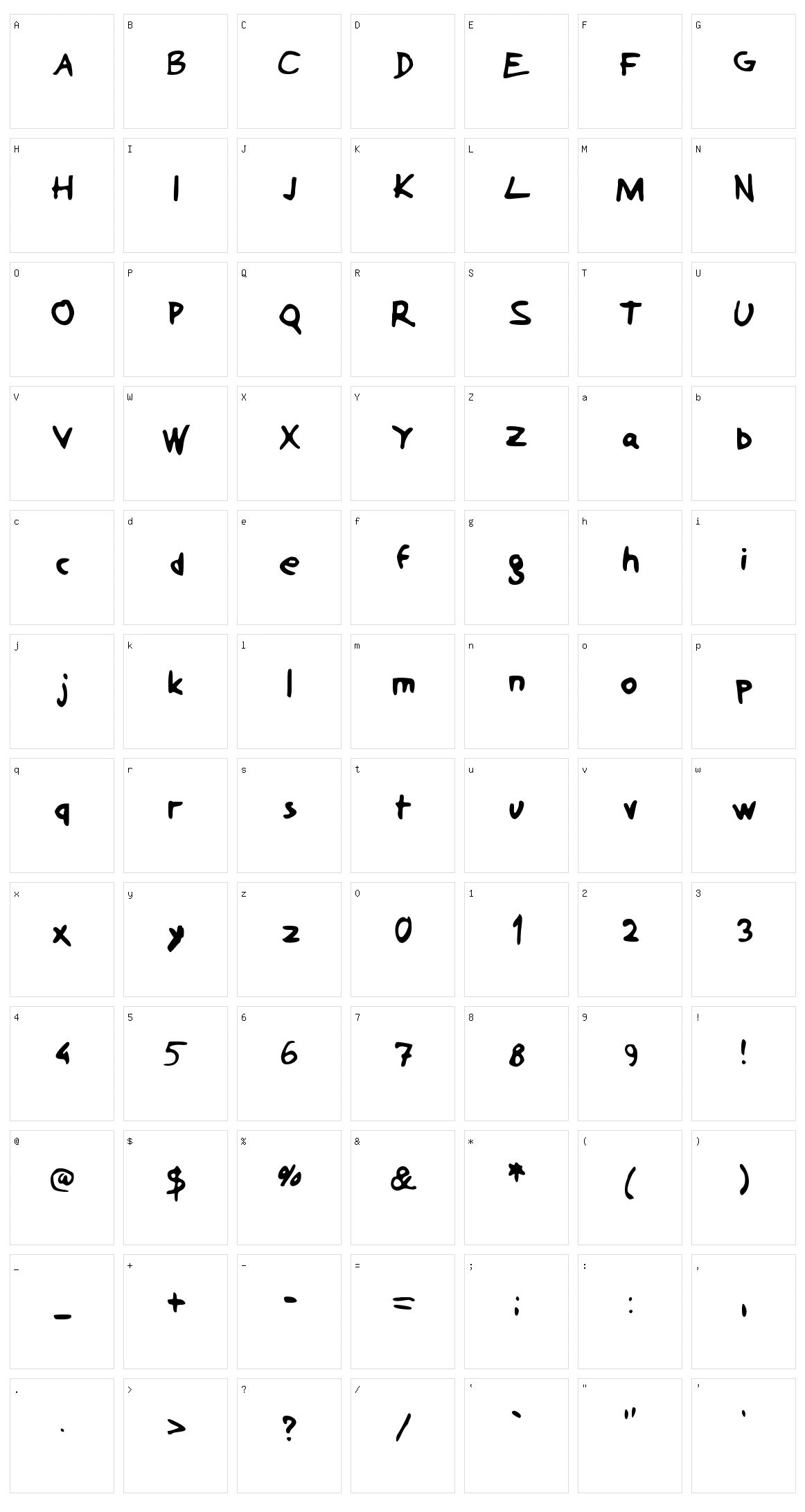 Toilet Tag Character Set