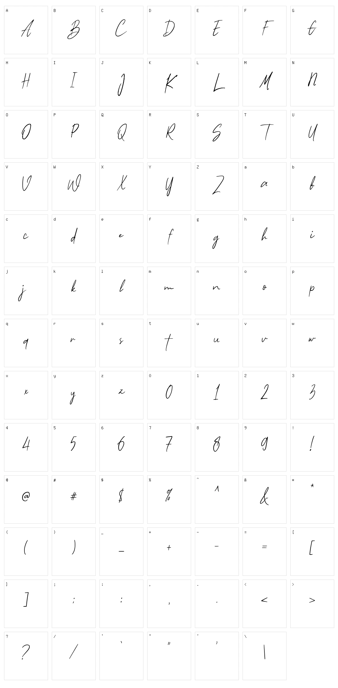 Tokyosign Character Set