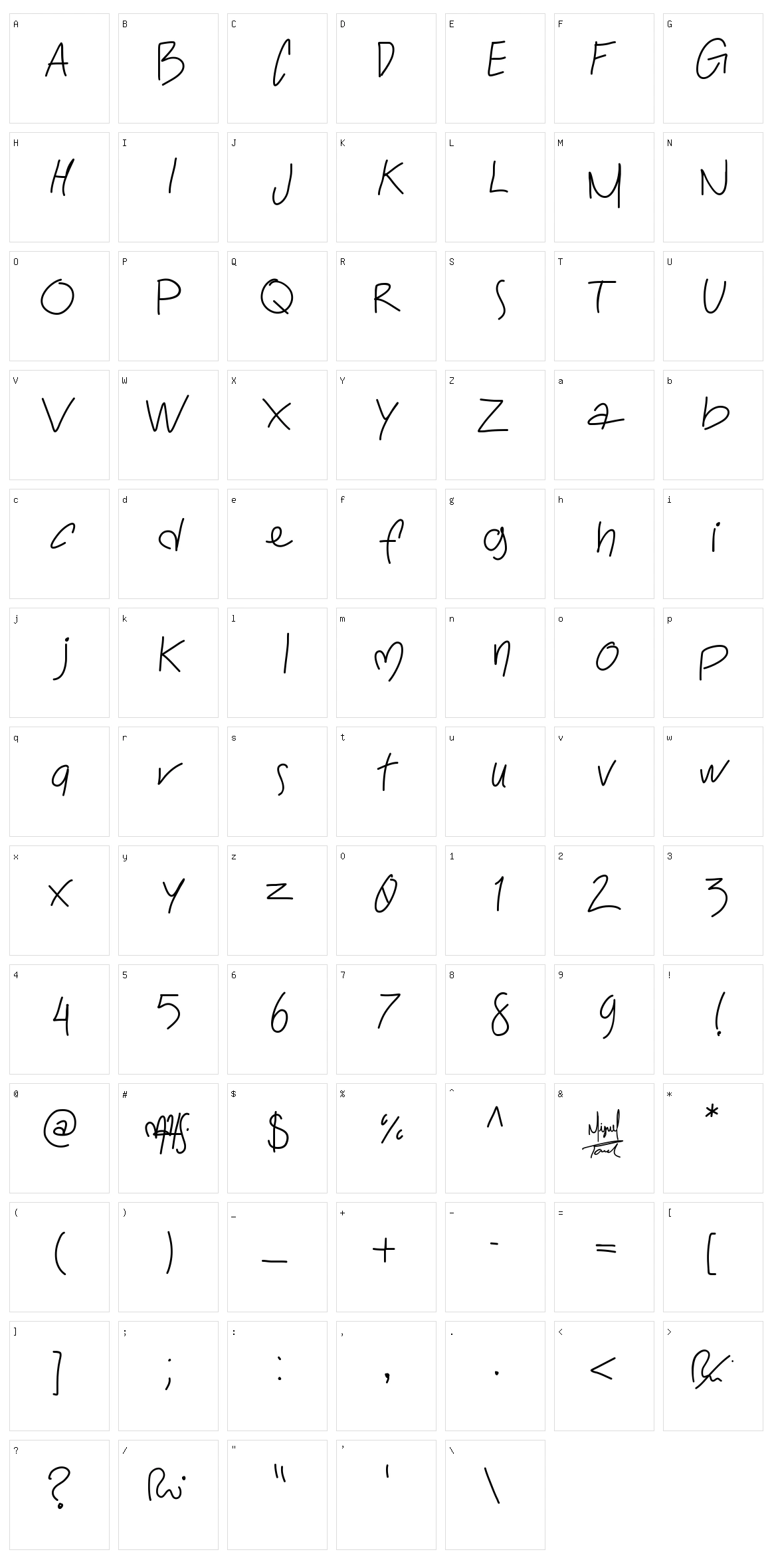 Toralfont Classic Character Set