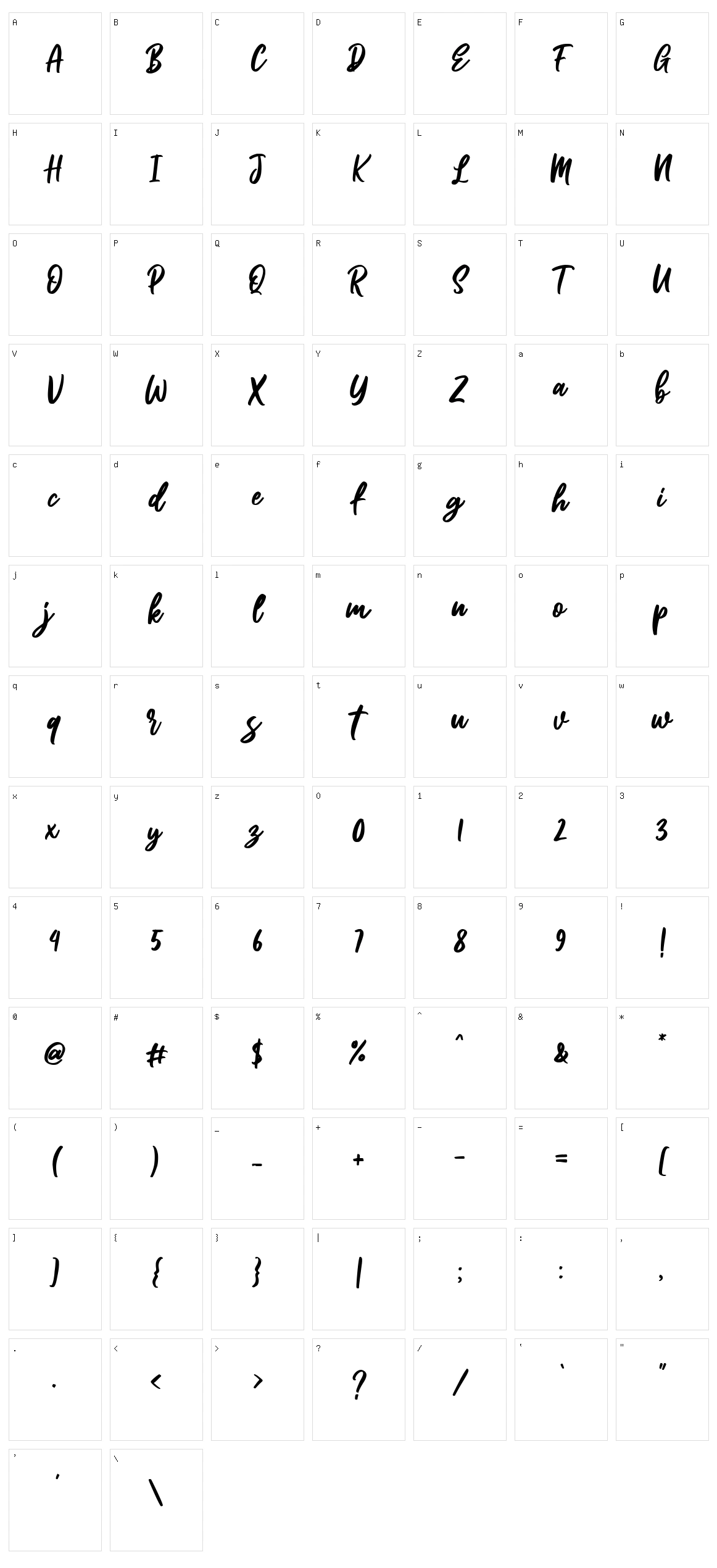 Tortilla Character Set