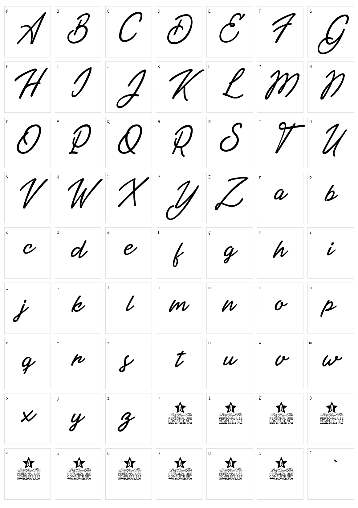 Travel Light Character Set