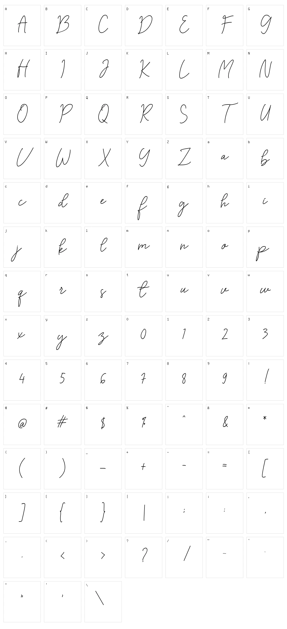 Tree Cheska Character Set