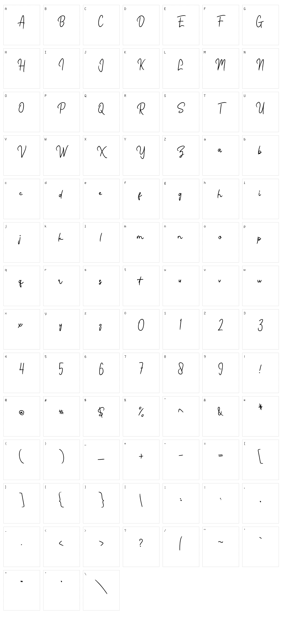 Treenat Character Set