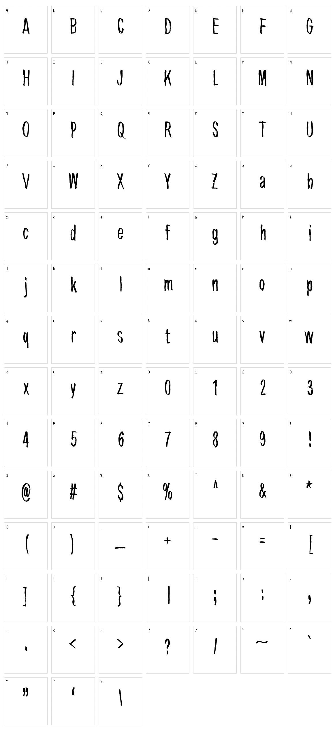 Tremolo Flaw Character Set