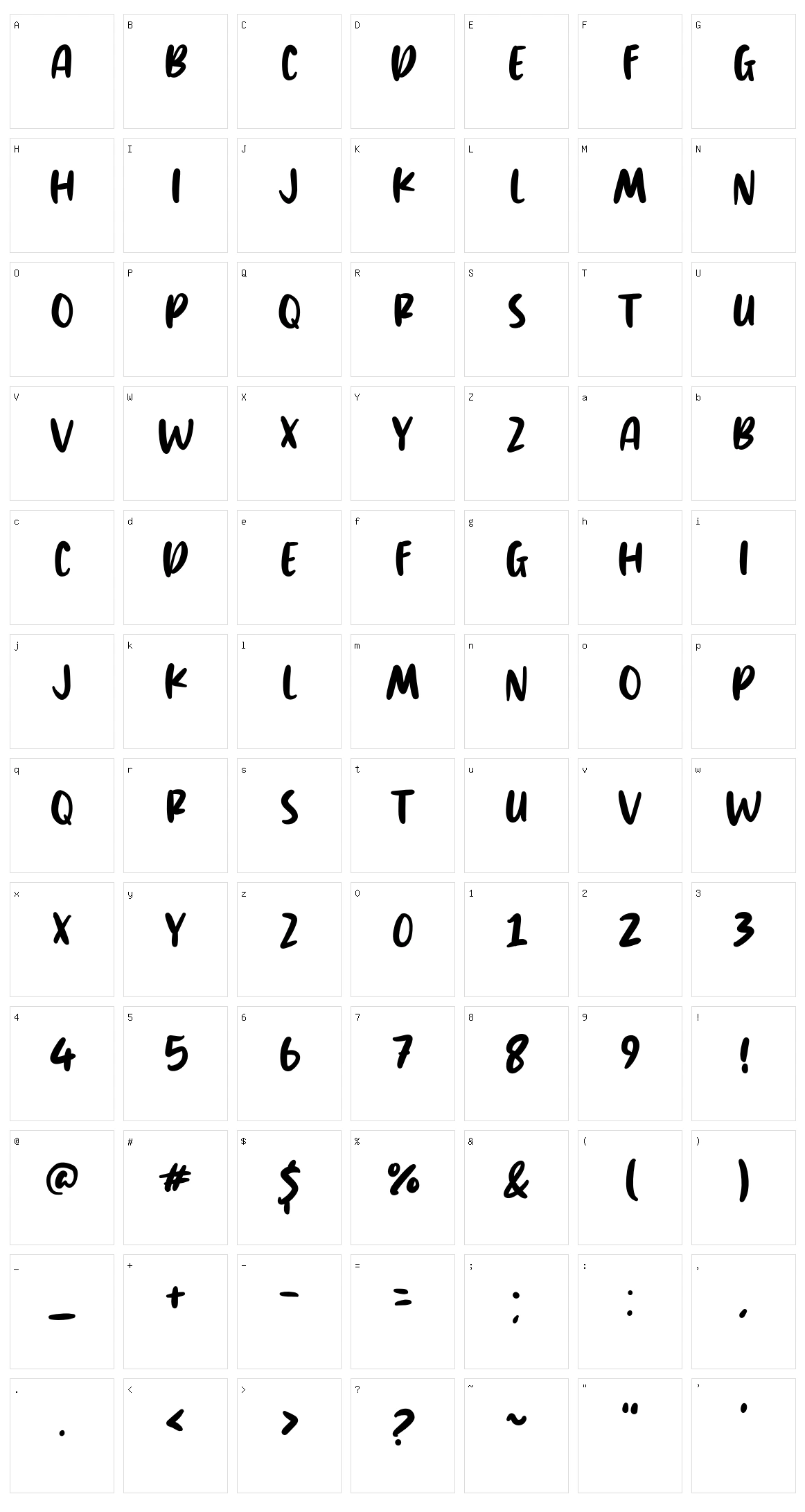 Trikers Character Set