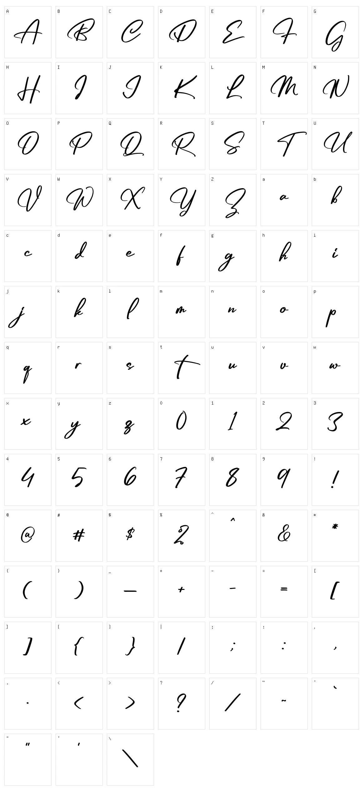 Triyastie Character Set