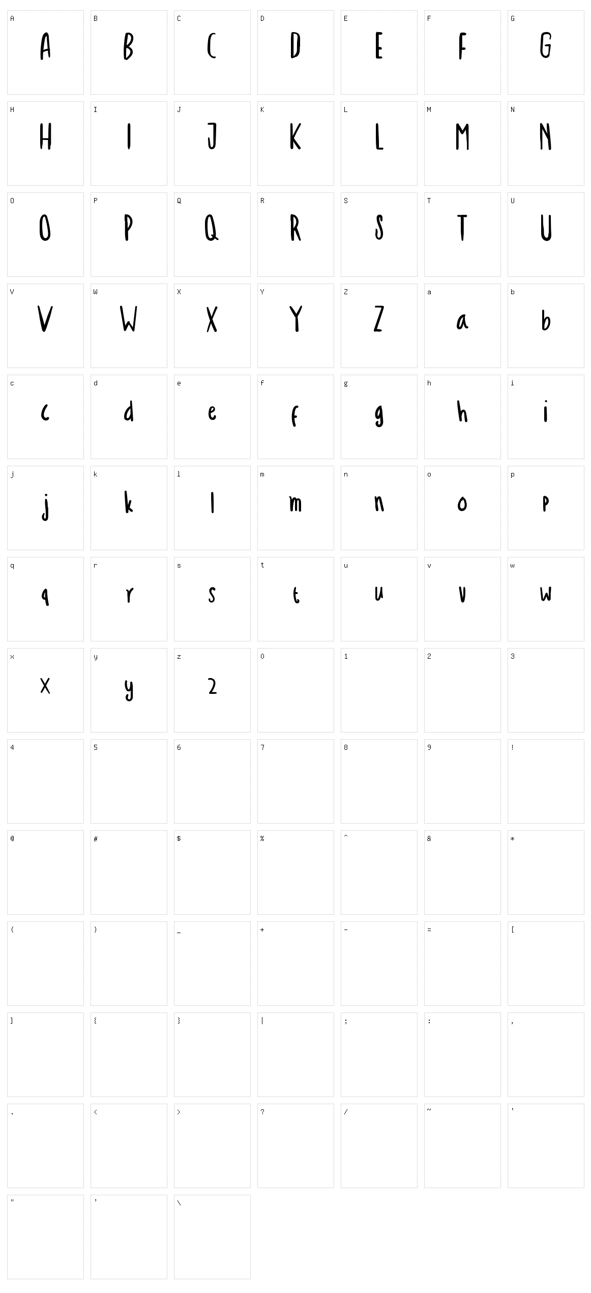 Troficanos Character Set