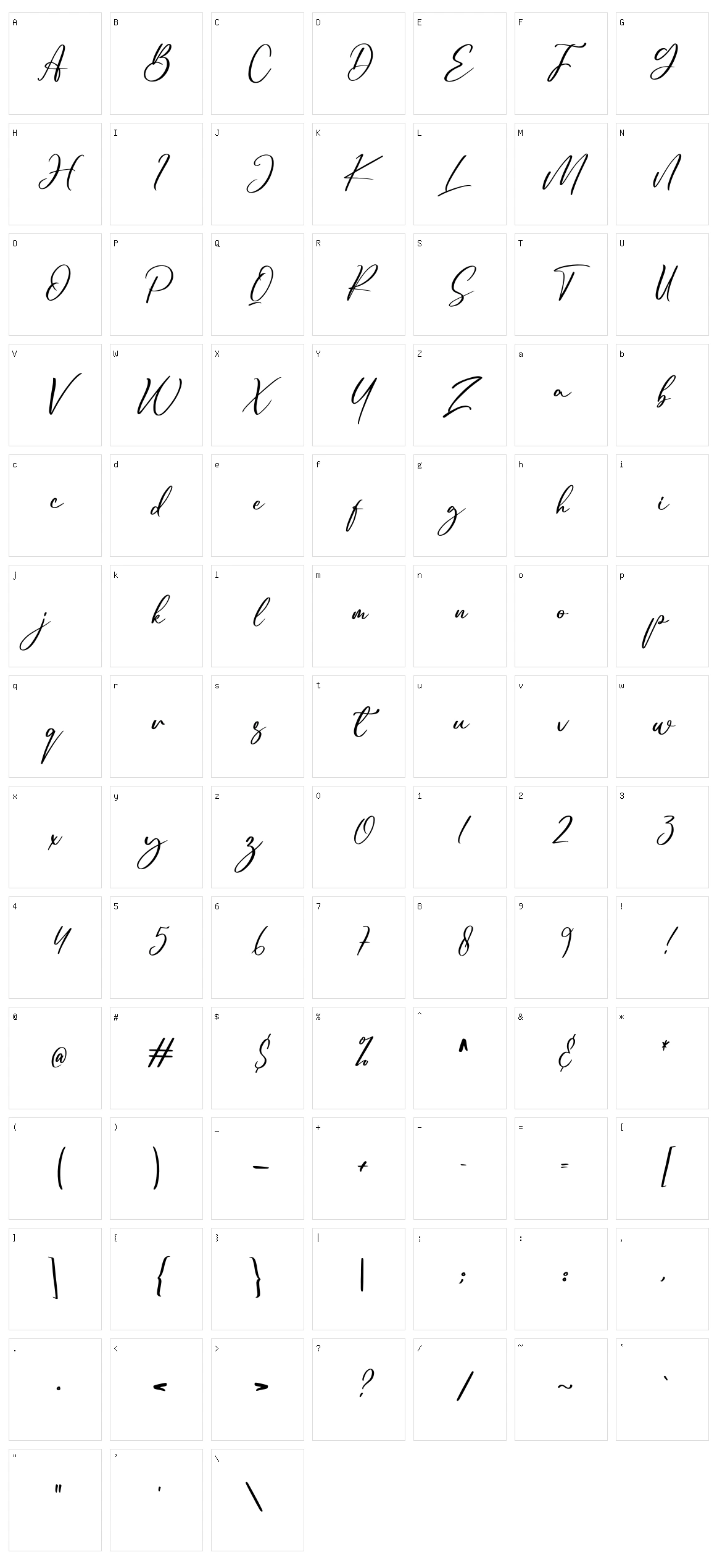 Trophyita Character Set