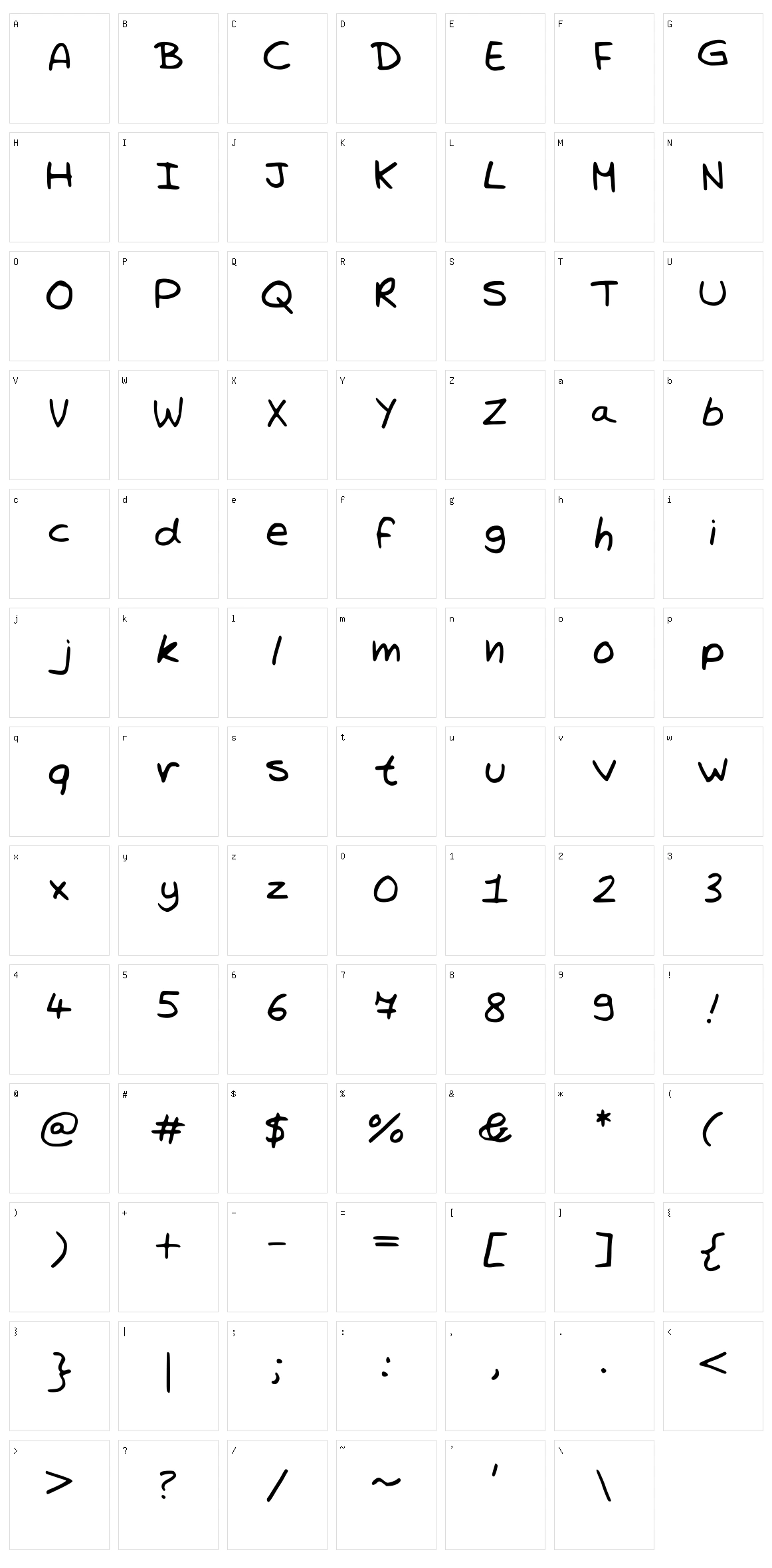 Trystans Writing Character Set