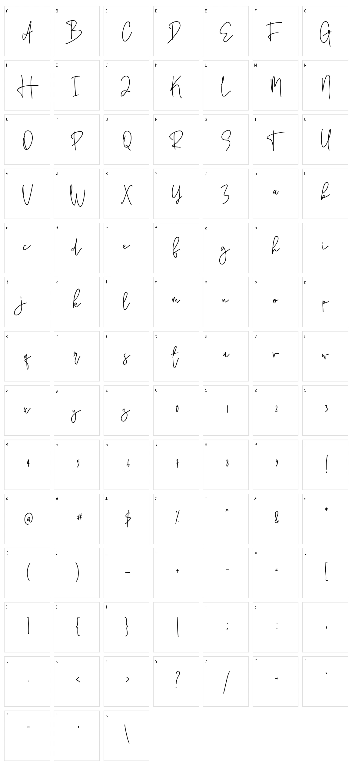 Tsanafia Character Set