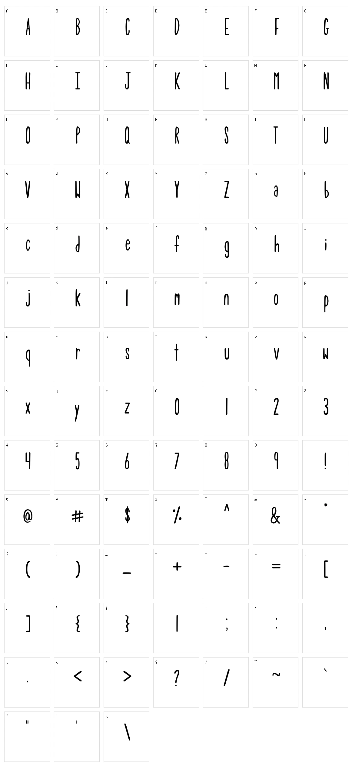 Tulip Character Set