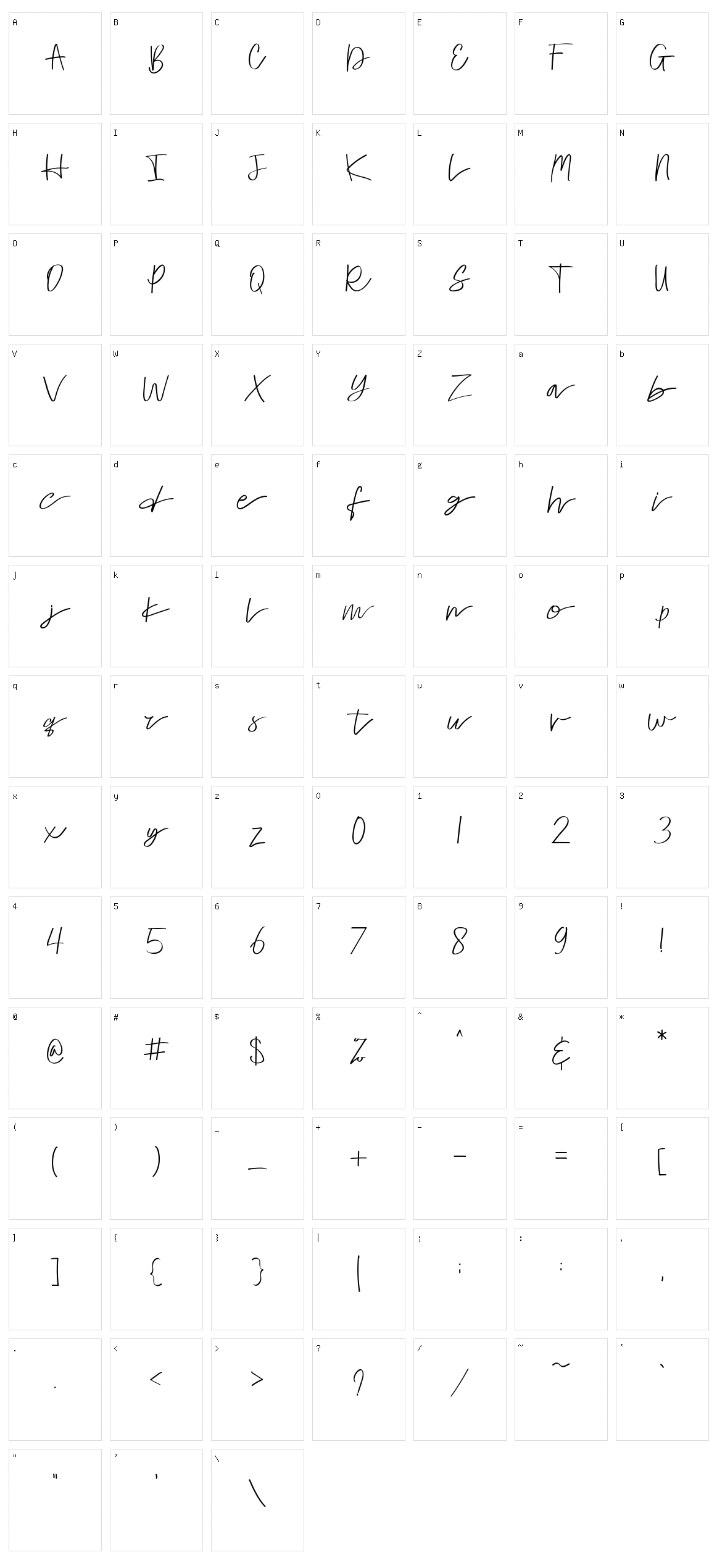 Tulisan Character Set