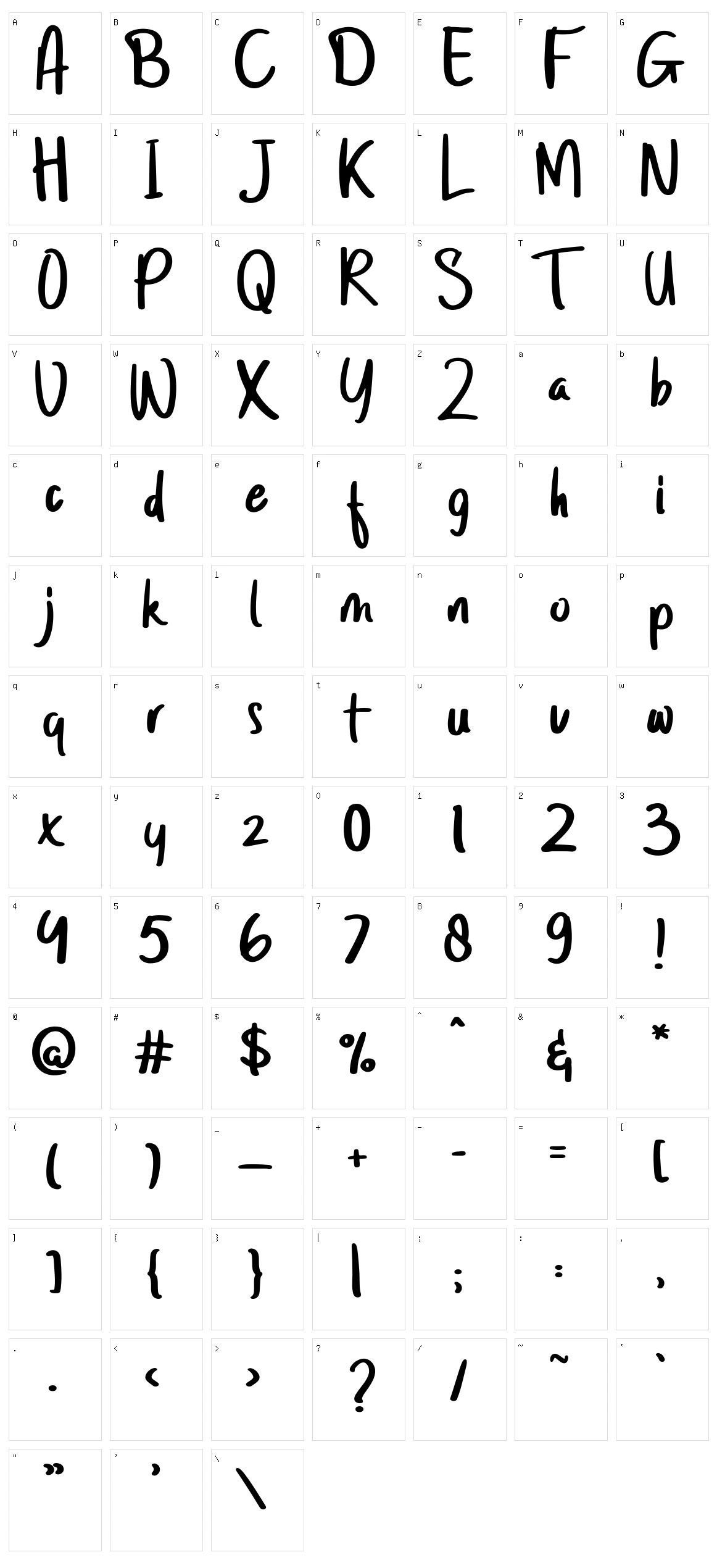 Twenty Senja Character Set