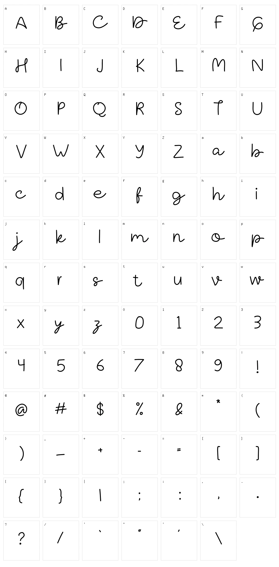 Typeline Character Set