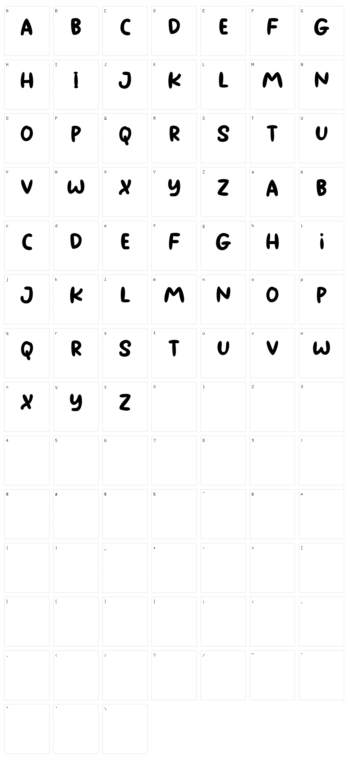Unbroken Character Set