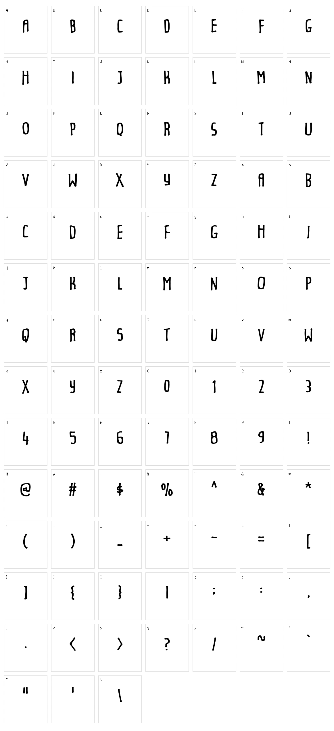 Underdoug Character Set