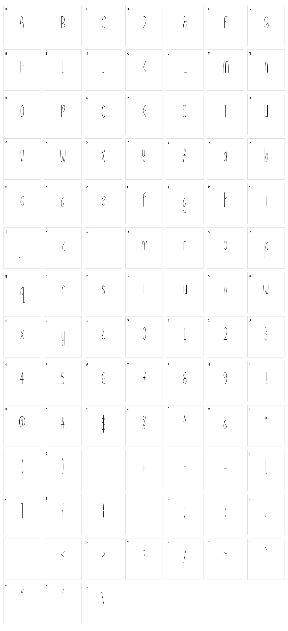 Unicorn Handwritten Character Set
