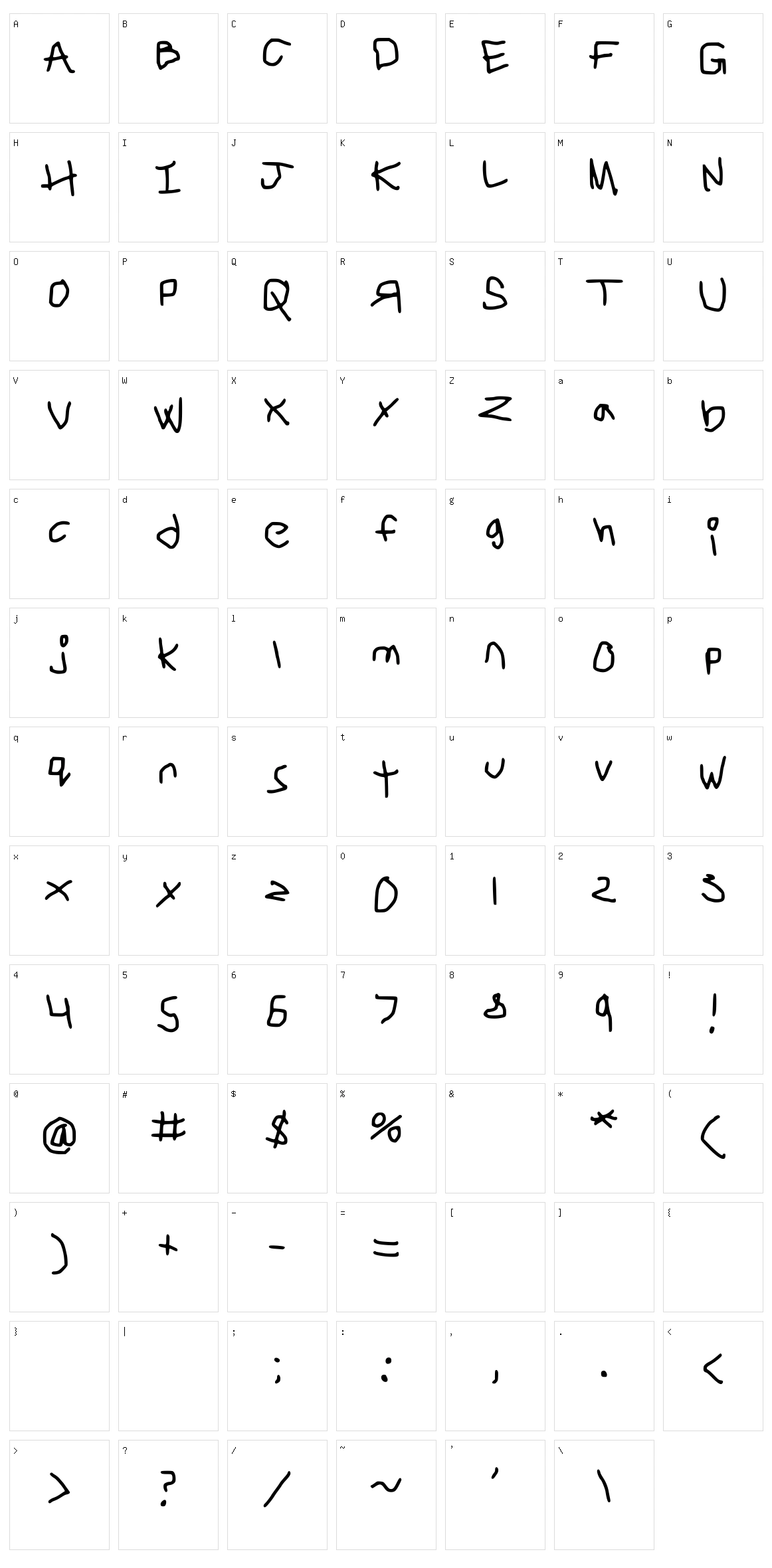 Unileft Character Set