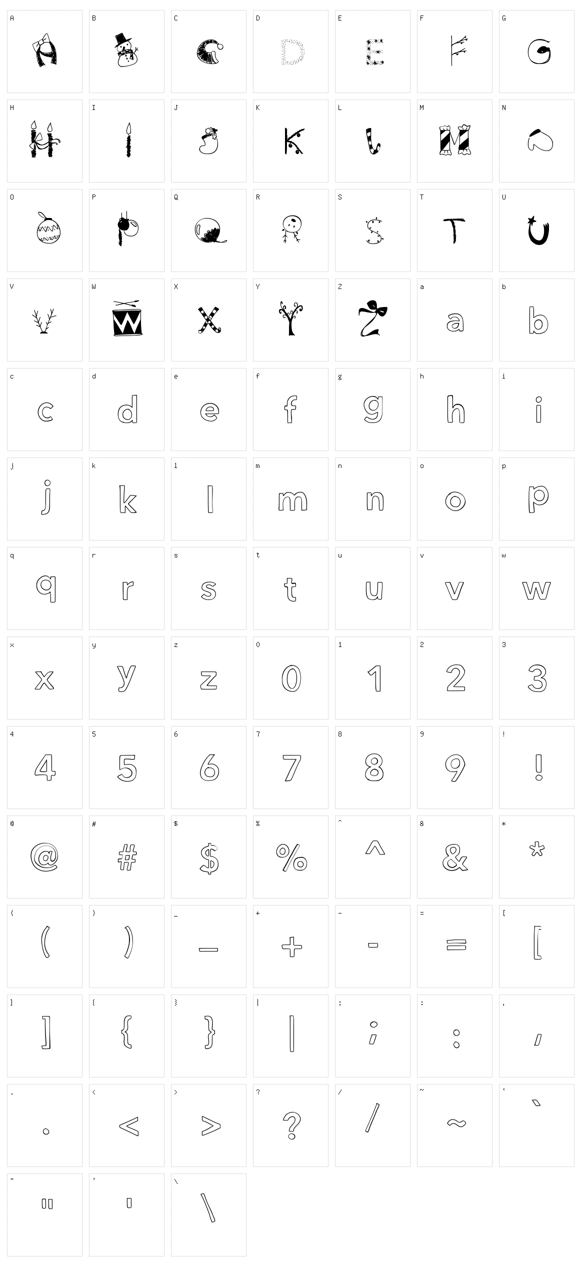 ChristmasgocDani Character Set