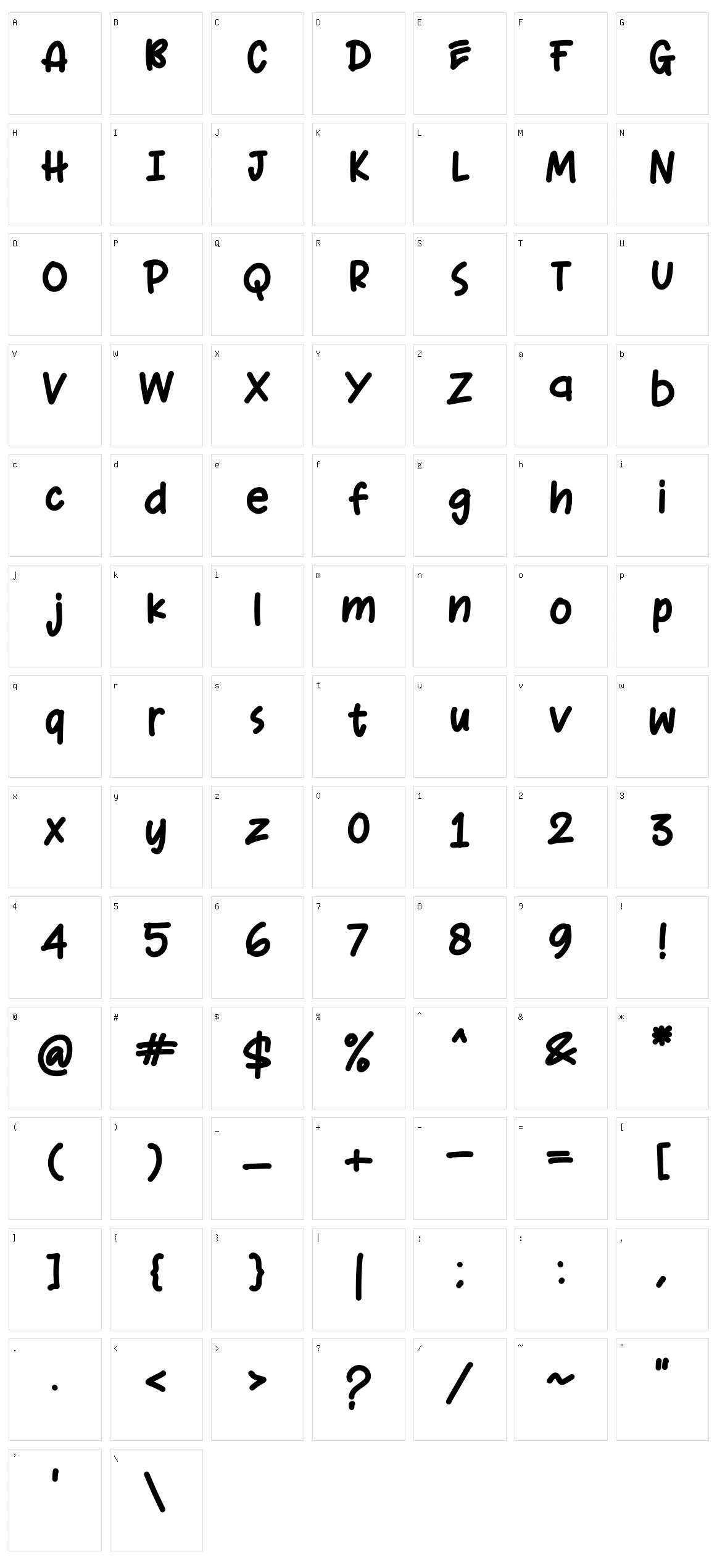 Urang Kaya Character Set