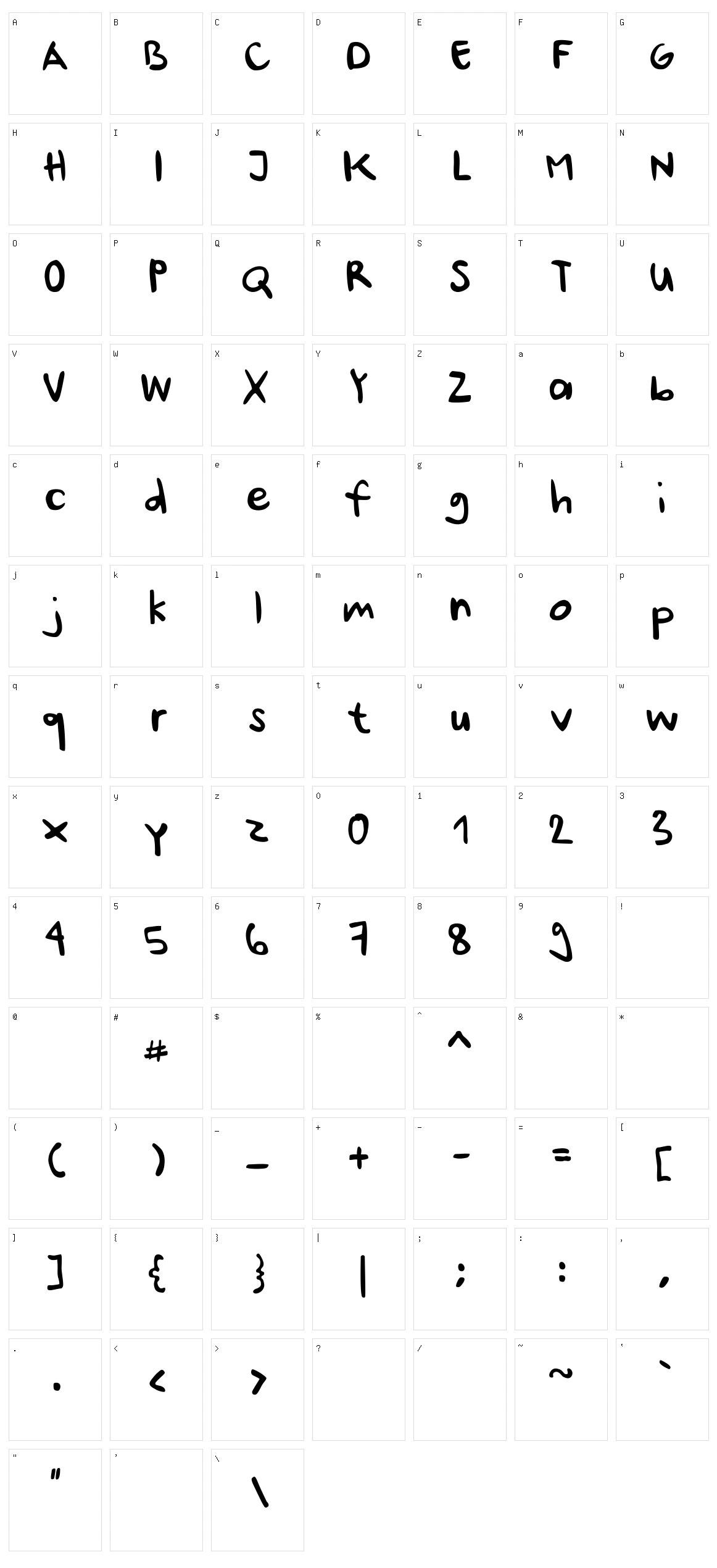 Ursula Handschrift Character Set
