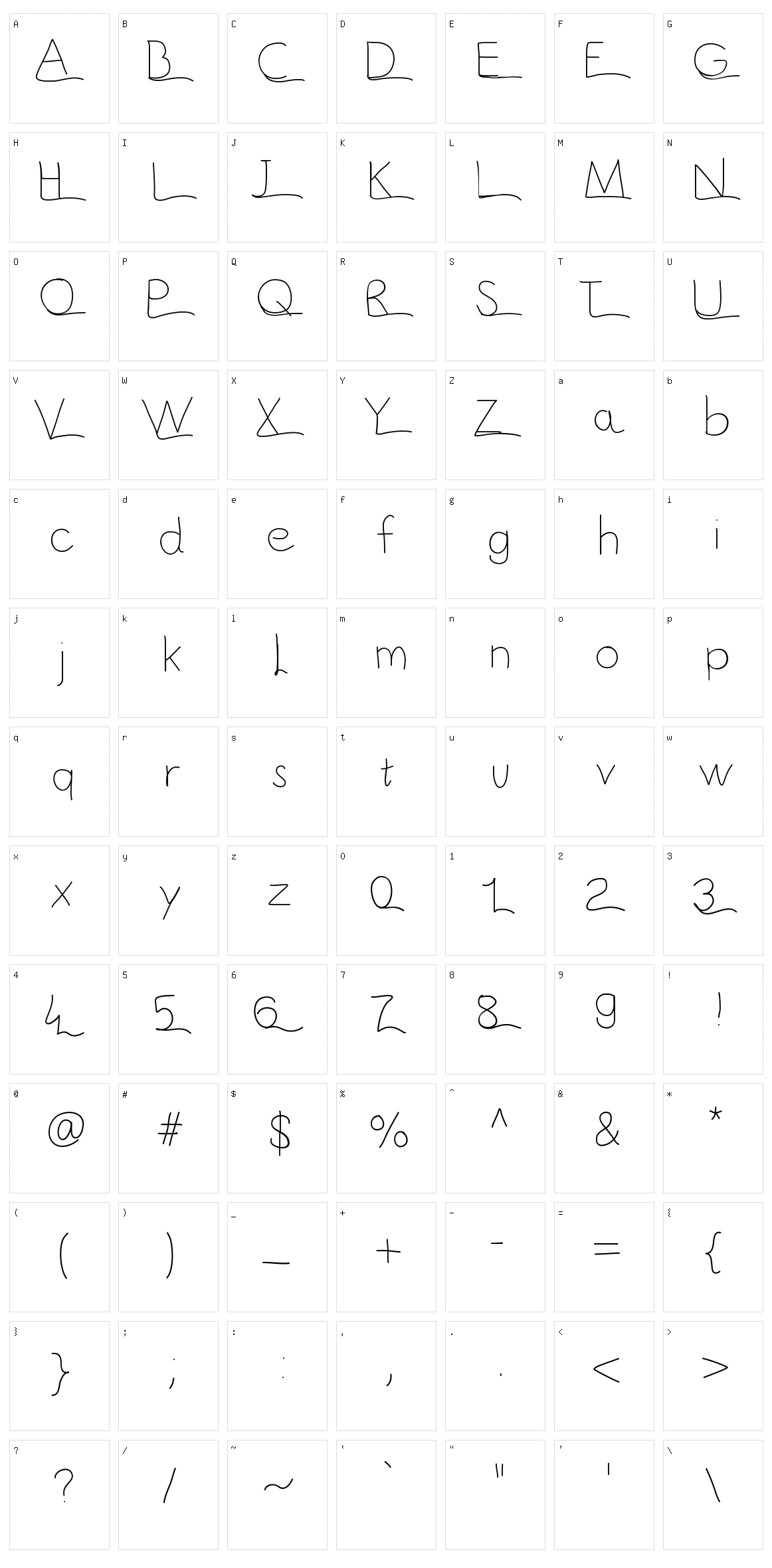Vague Character Set