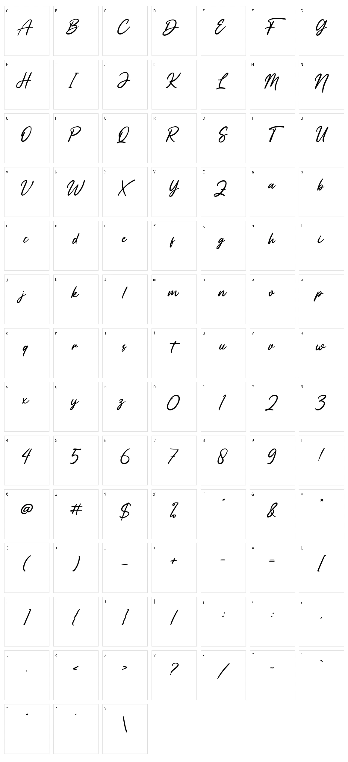 Vaizonlly Character Set