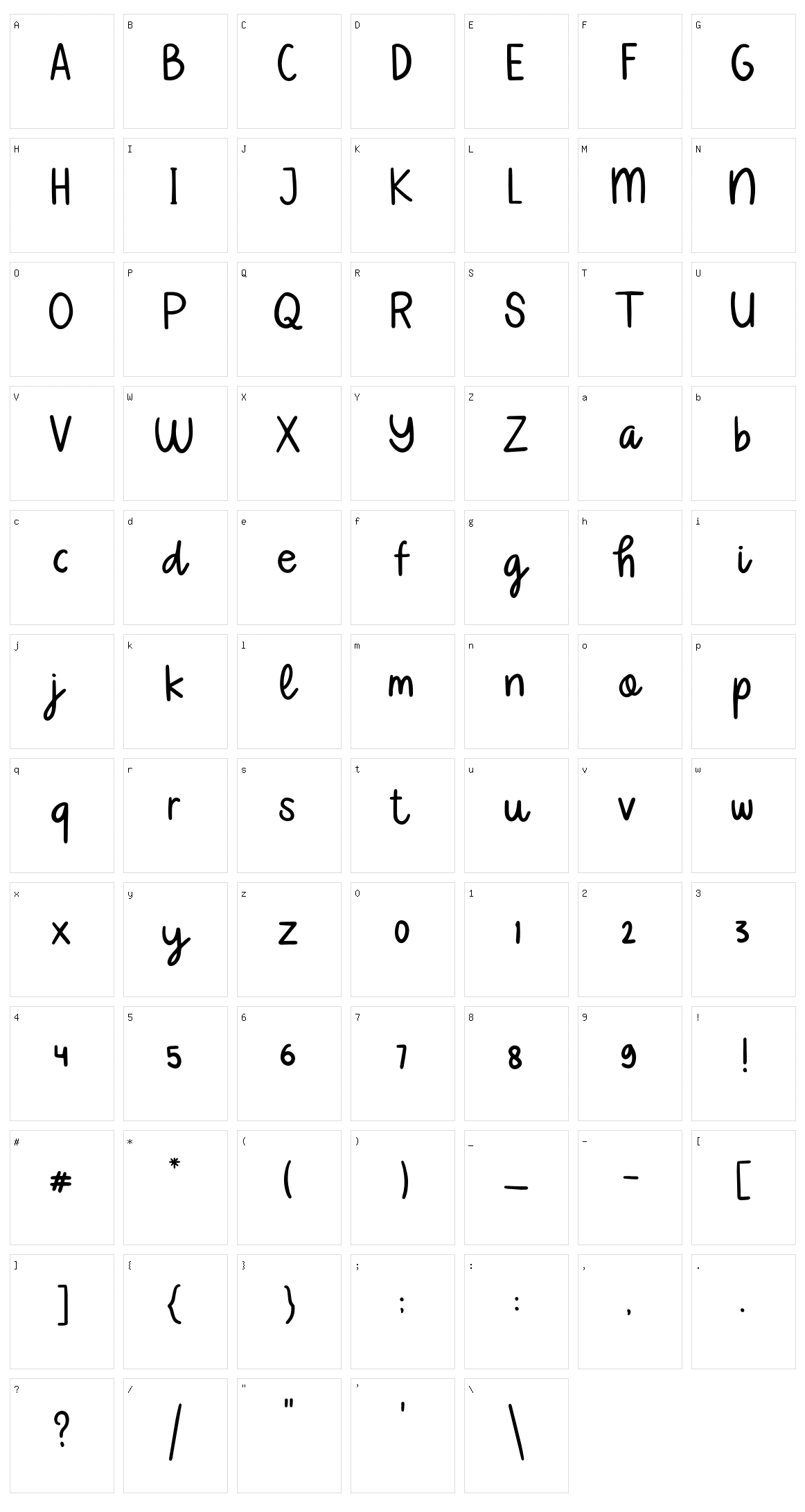 Vallato Character Set