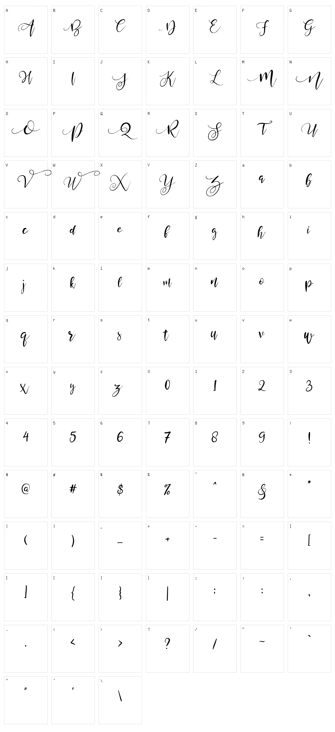 Valledofas Character Set