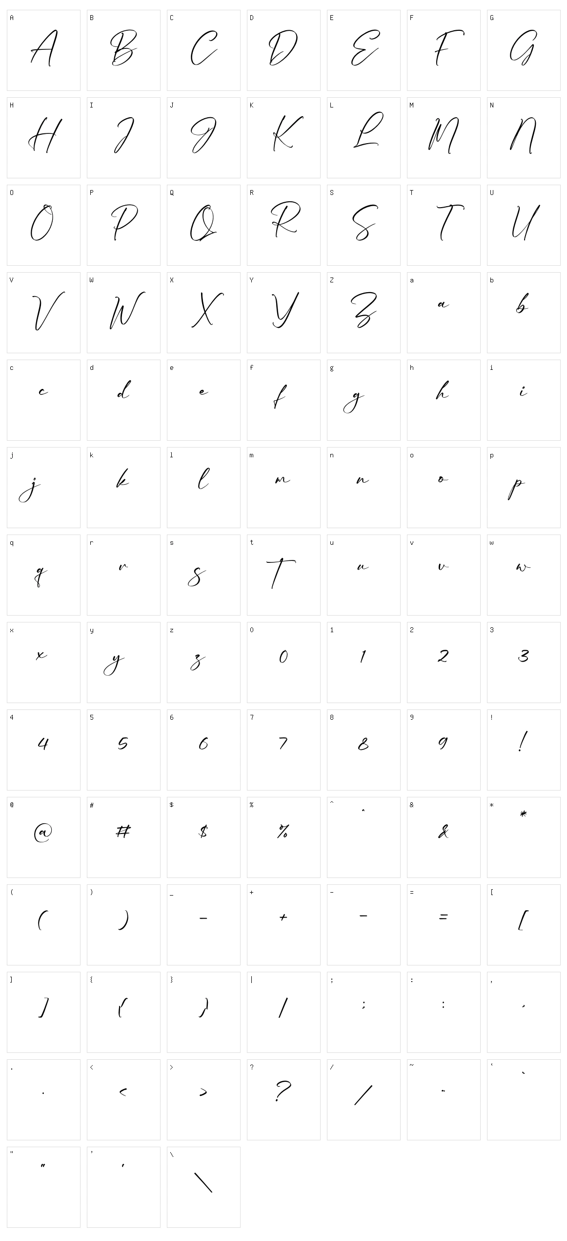 Vallenzuela Character Set