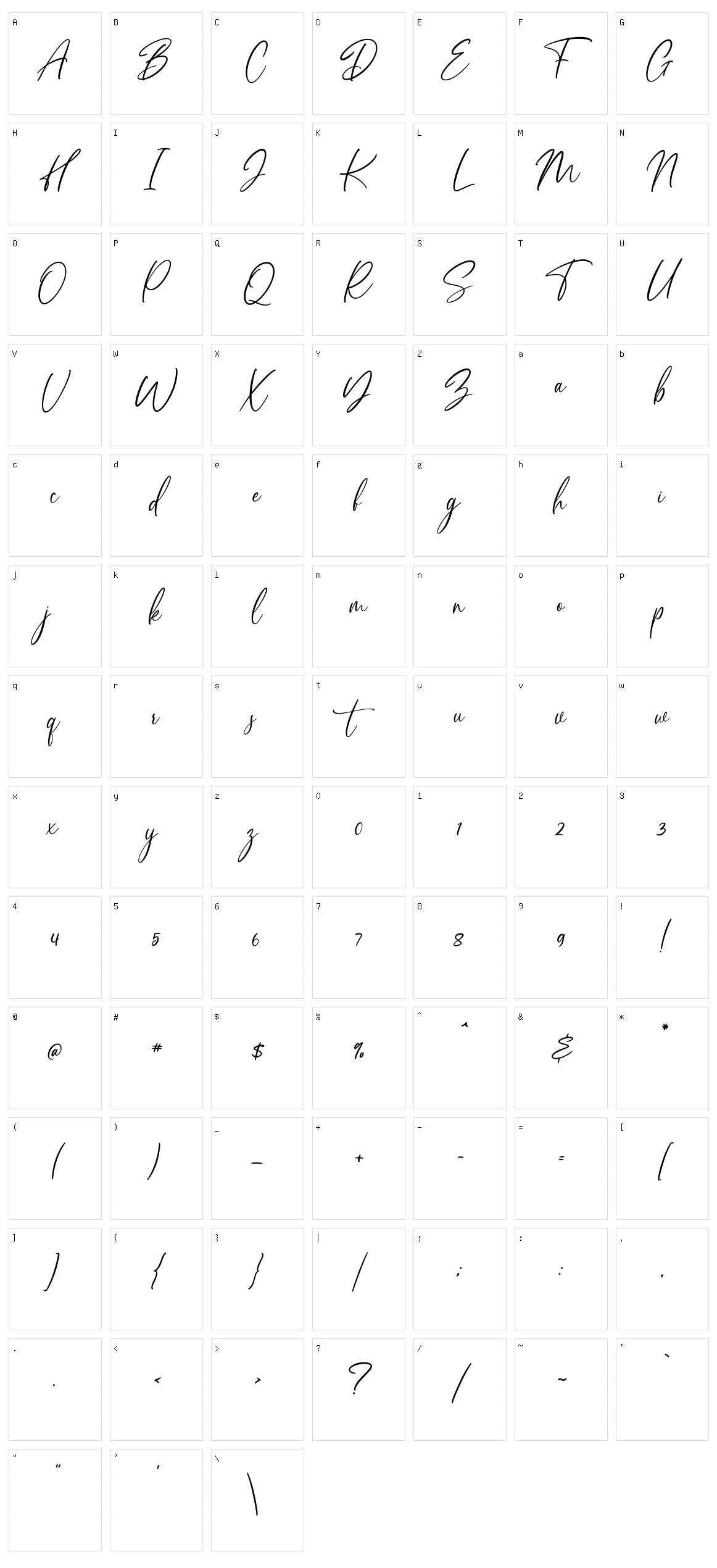 Valment Character Set