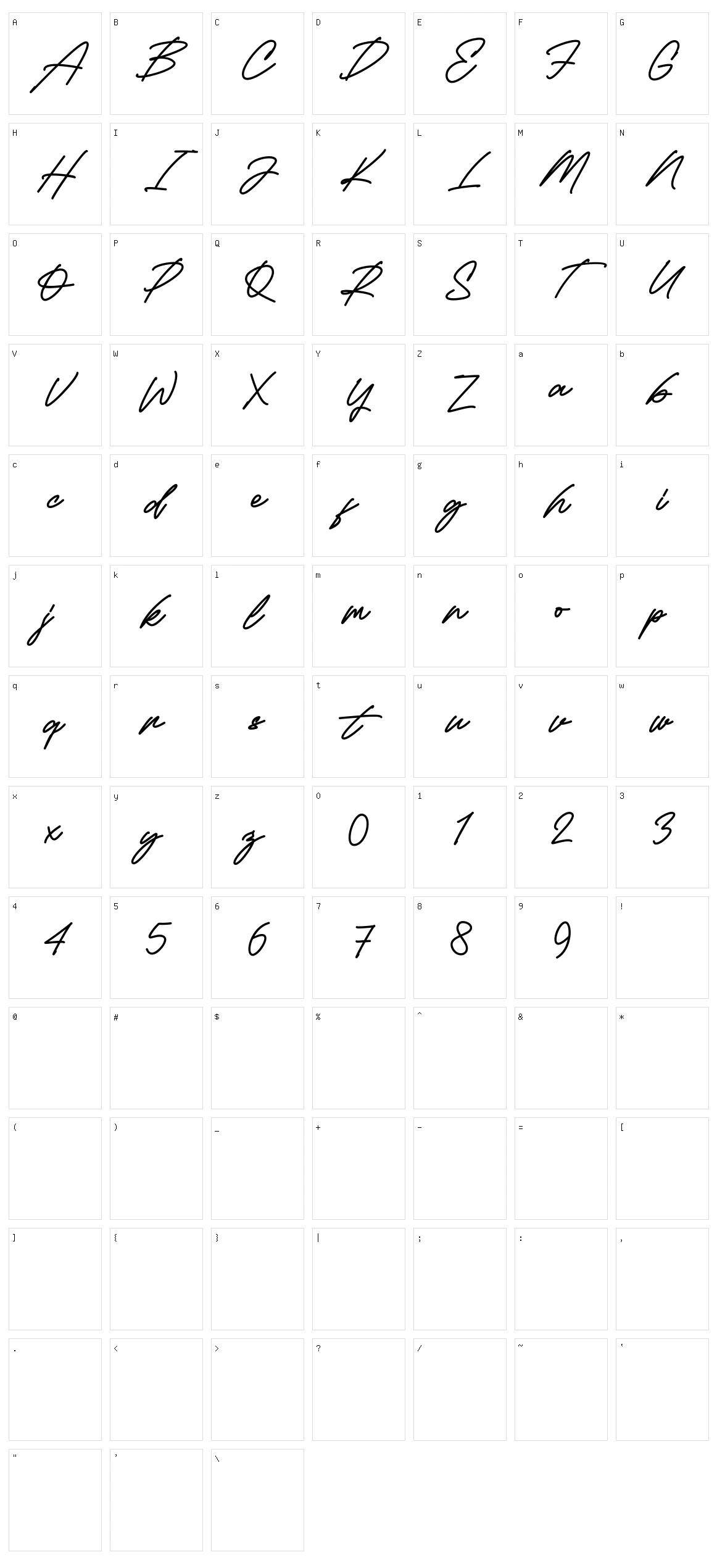 Vancouver Character Set