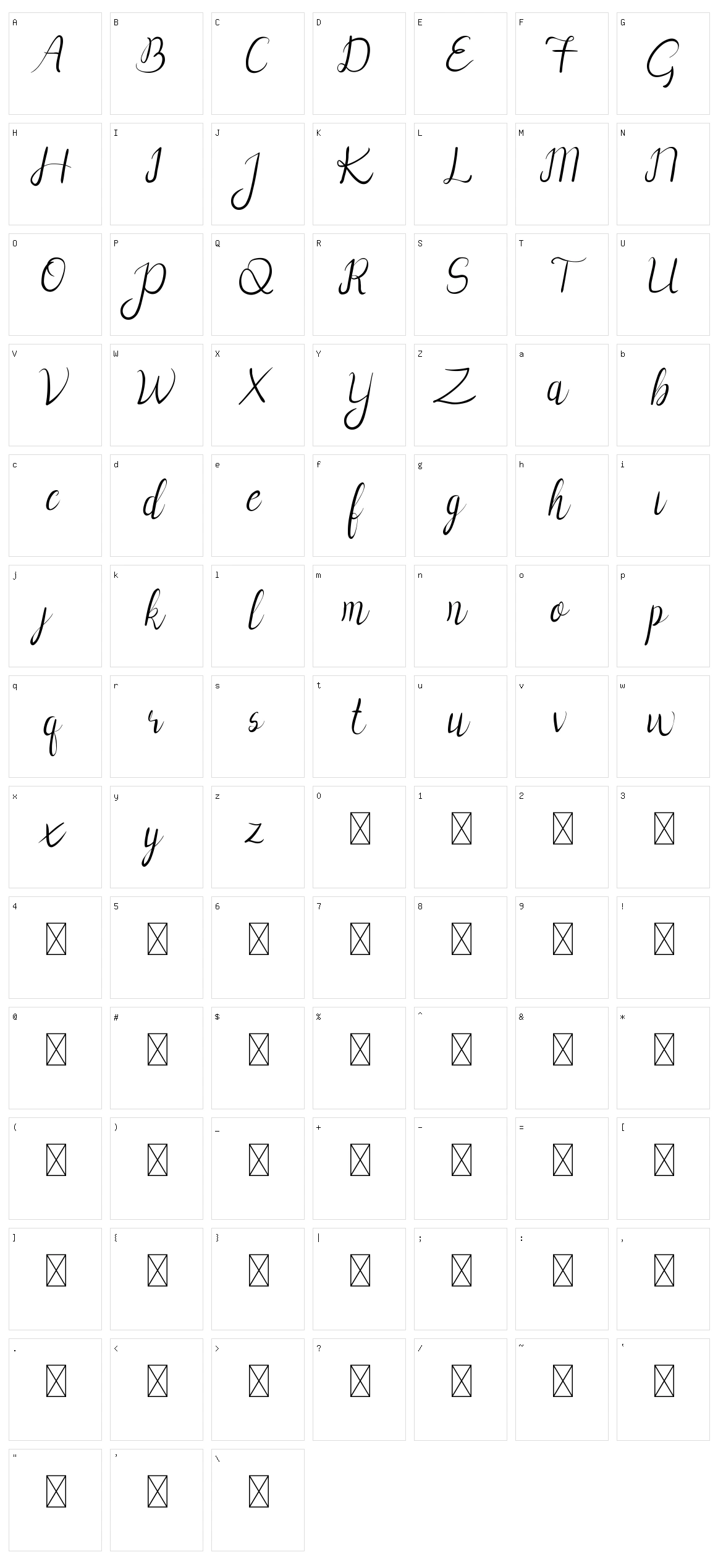 Vanellofa Character Set