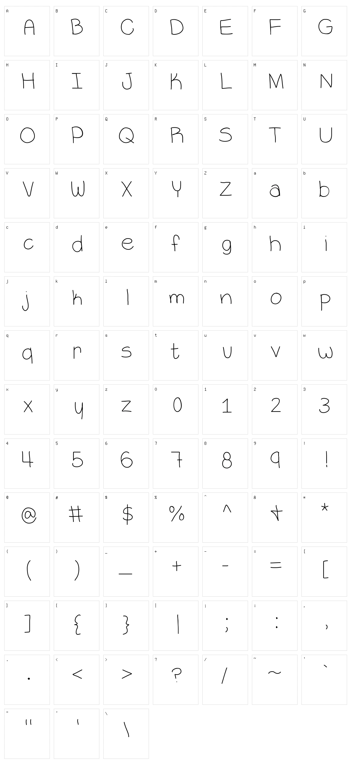 VaNess Character Set