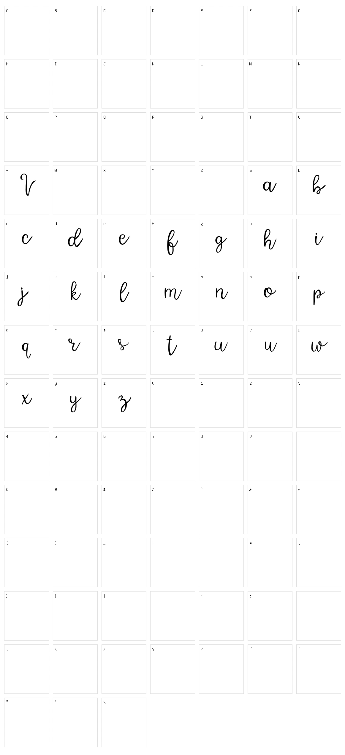 Varsity Character Set